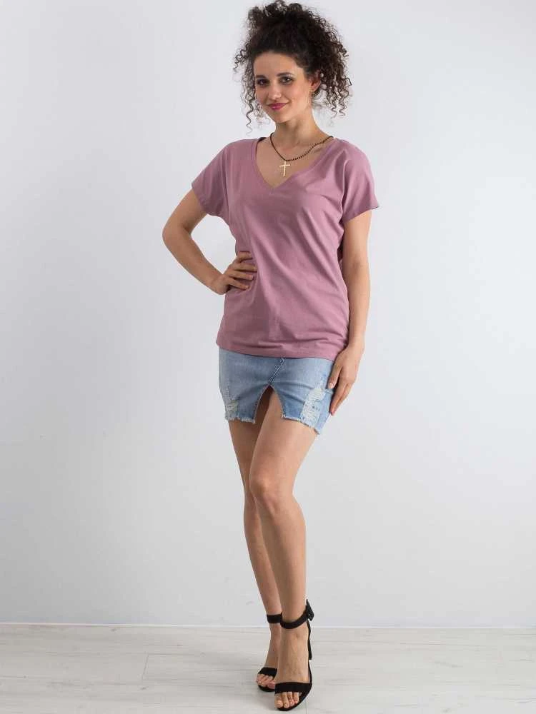 Basic Feel Good T-shirt-RV-TS-4832.19P-ciemny rožinė