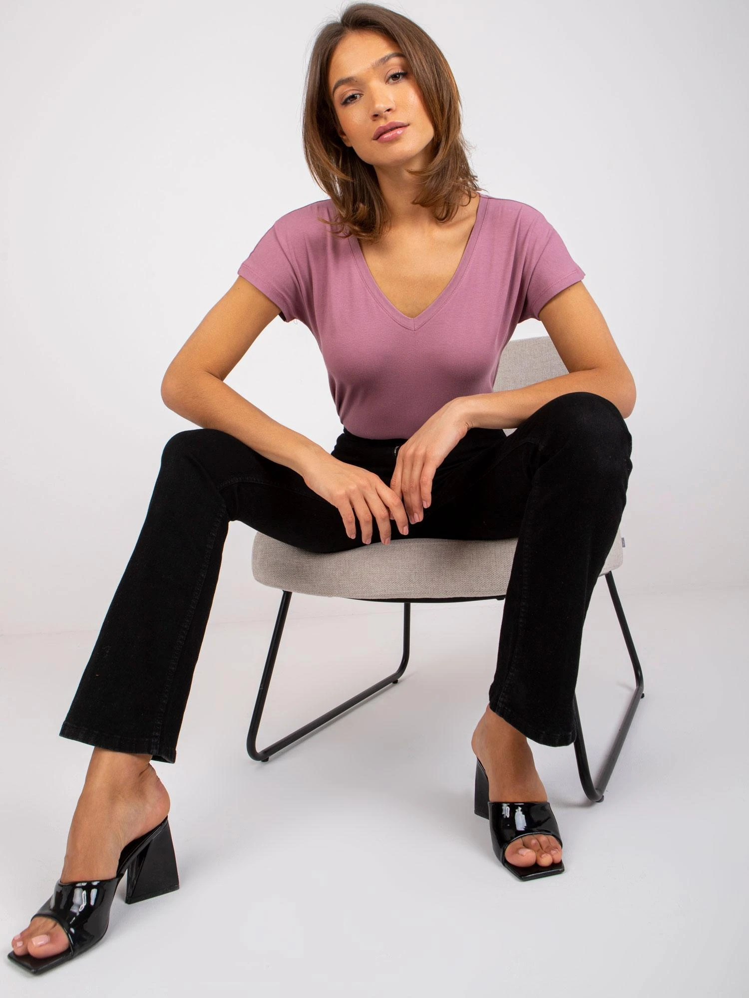 Basic Feel Good T-shirt-RV-TS-4832.19P-ciemny rožinė