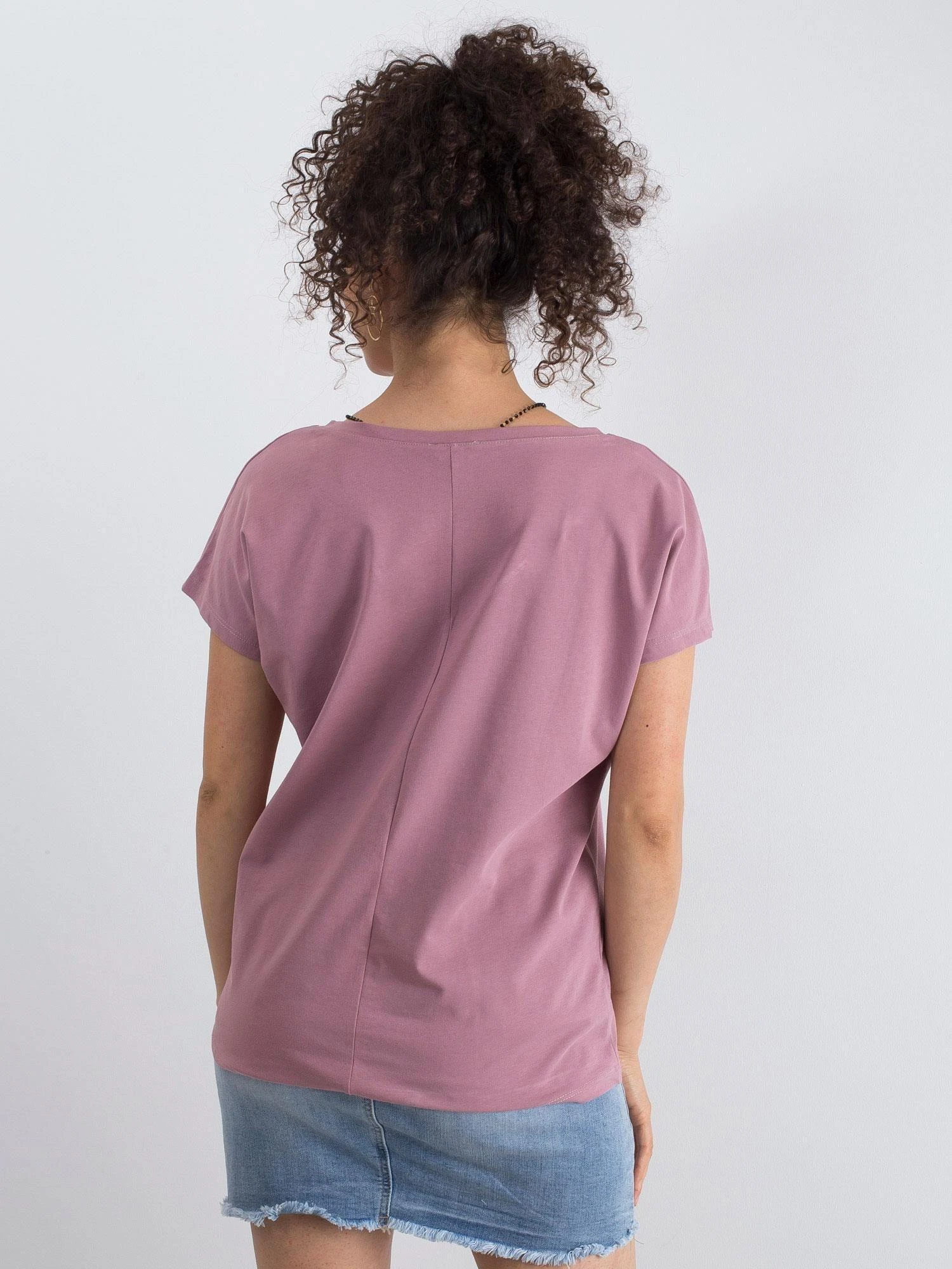 Basic Feel Good T-shirt-RV-TS-4832.19P-ciemny rožinė