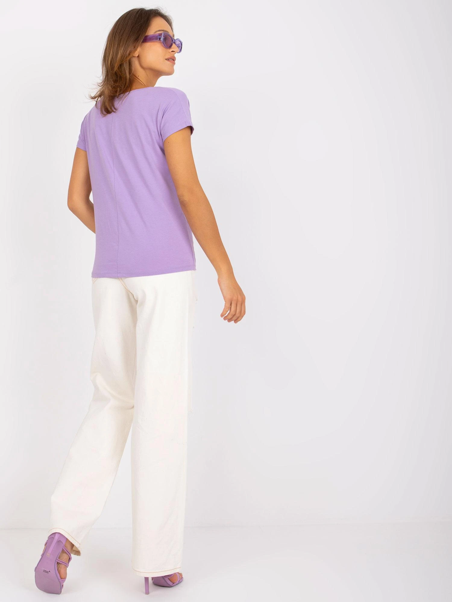 Basic Feel Good T-shirt-RV-TS-4832.20P-jasny violetinė