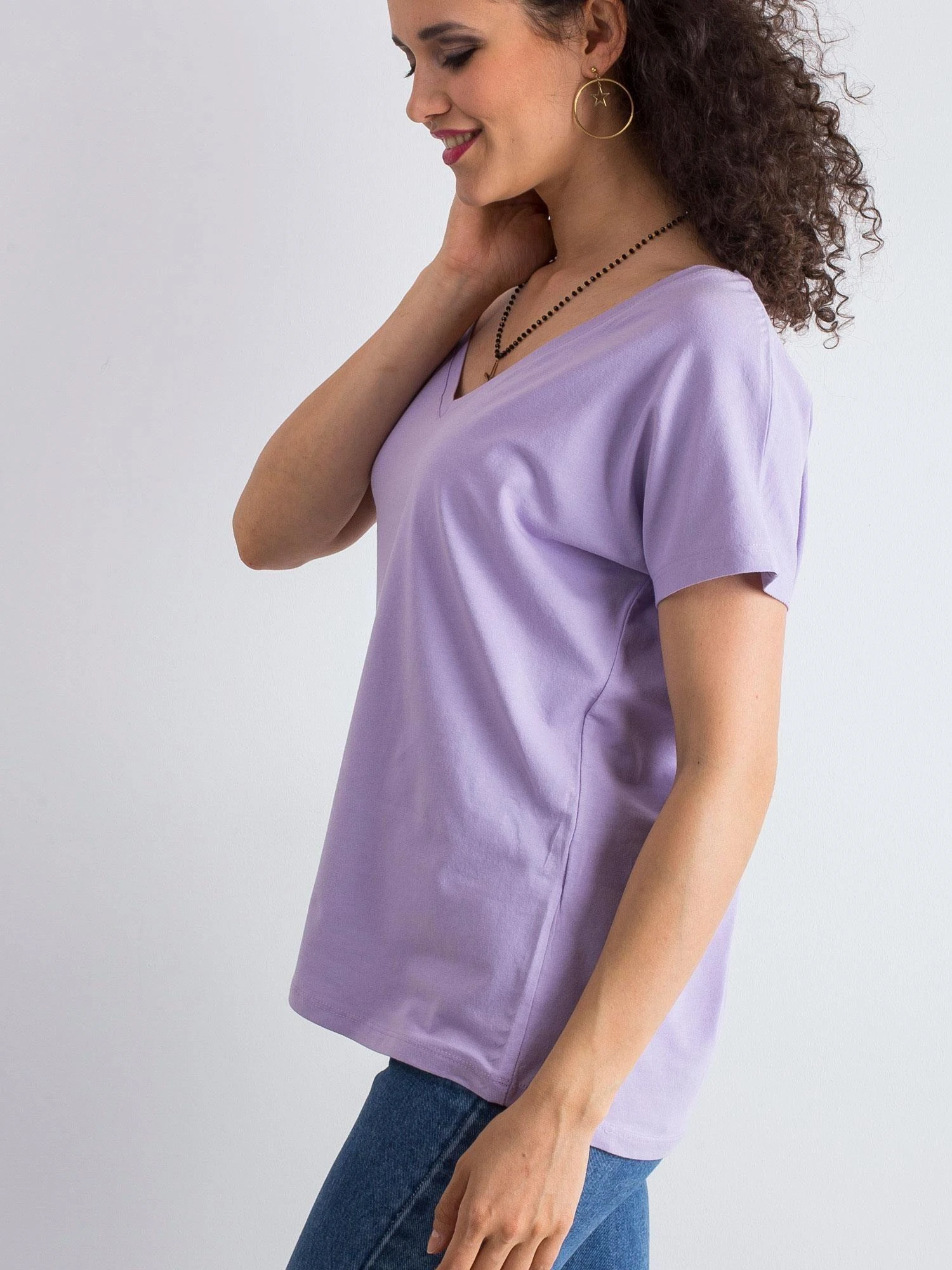 Basic Feel Good T-shirt-RV-TS-4832.20P-jasny violetinė