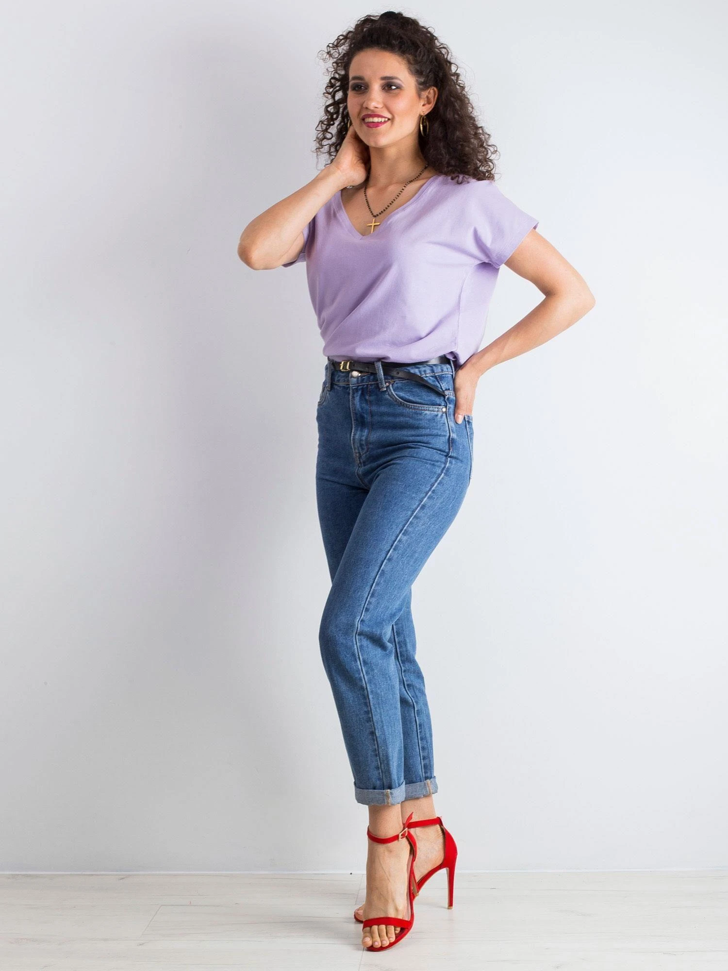Basic Feel Good T-shirt-RV-TS-4832.20P-jasny violetinė