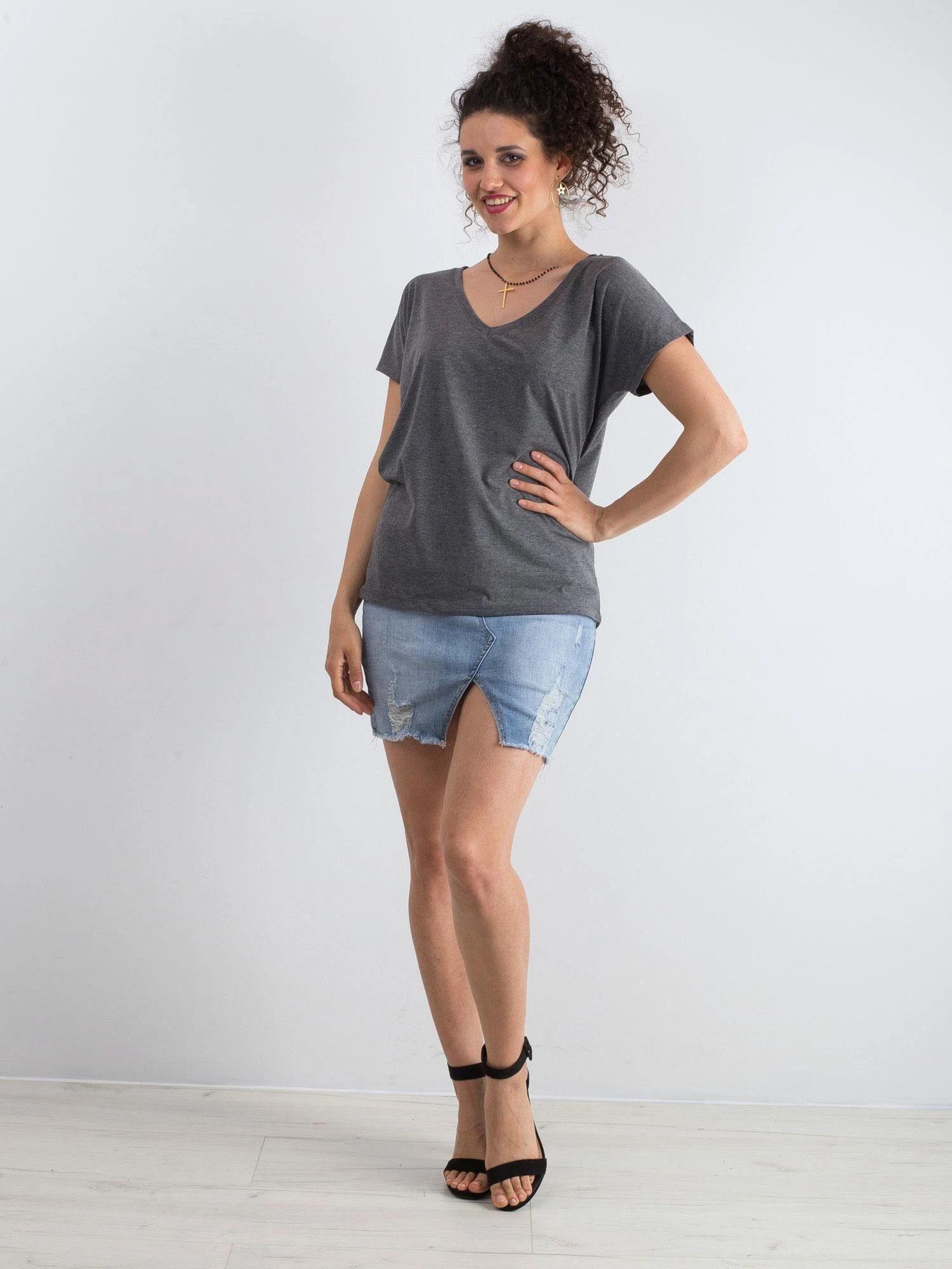 Basic Feel Good Marškinėliai-RV-TS-4832.28P-tamsiai pilki