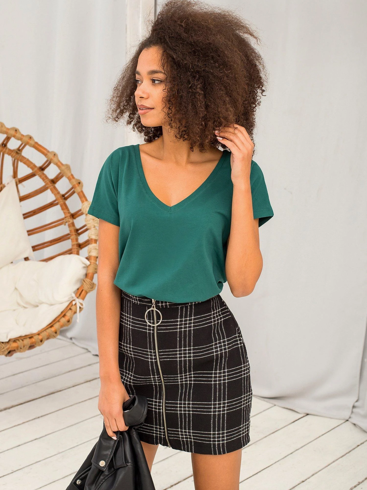 Basic Feel Good Marškinėliai-RV-TS-4832.35P-tamsiai žalia