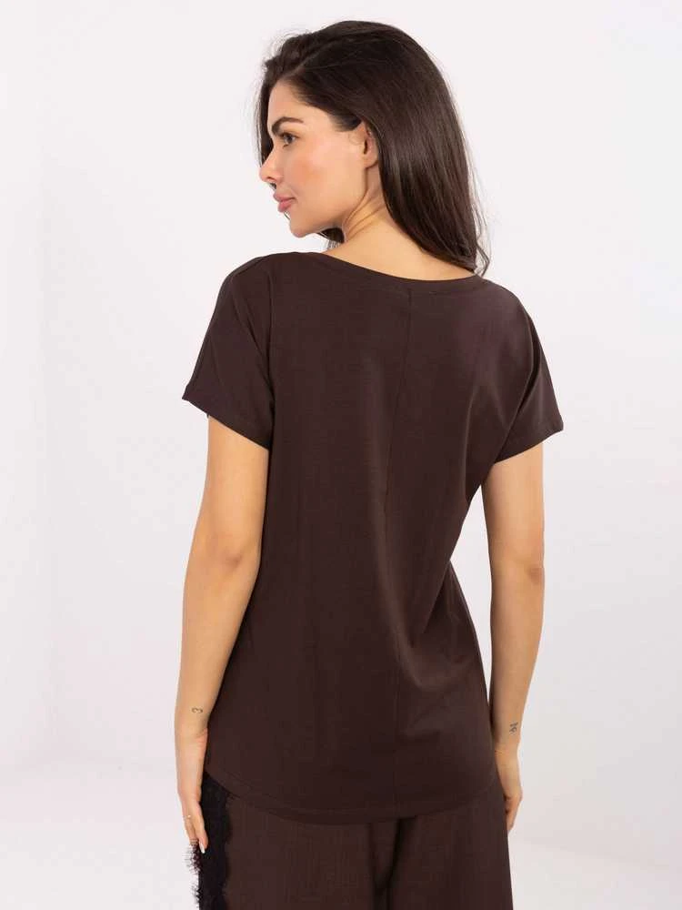 Basic Feel Good T-shirt-RV-TS-4832.47P-ciemny ruda
