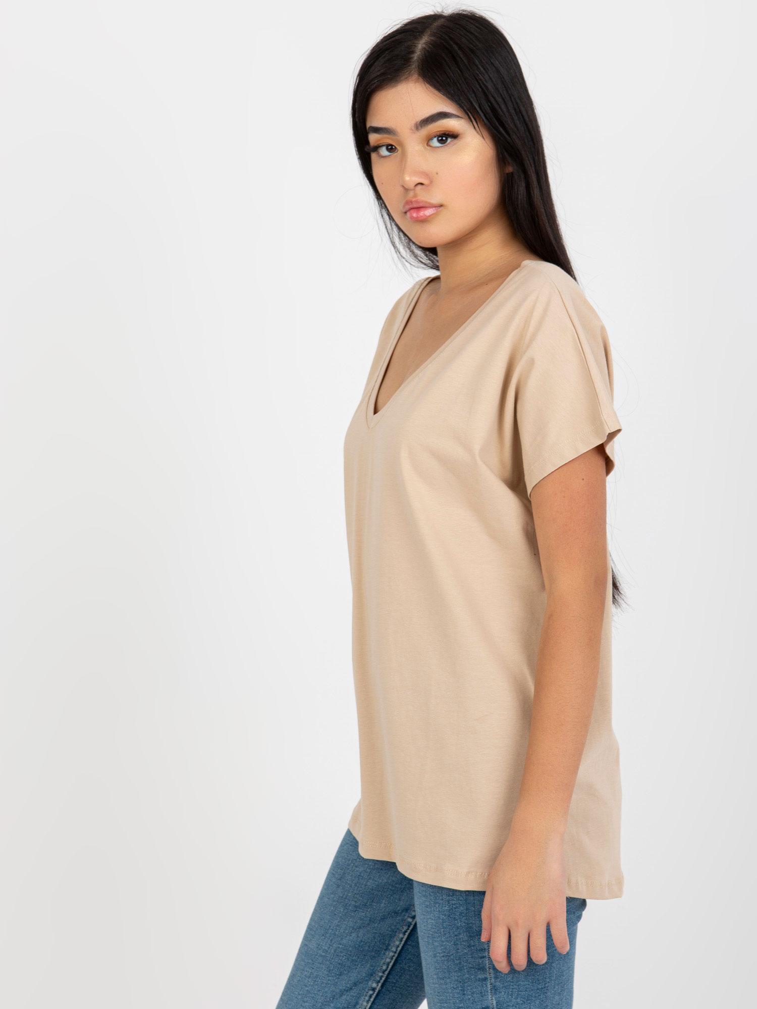 Basic Feel Good T-shirt-RV-TS-4832.61P-smėlio spalva
