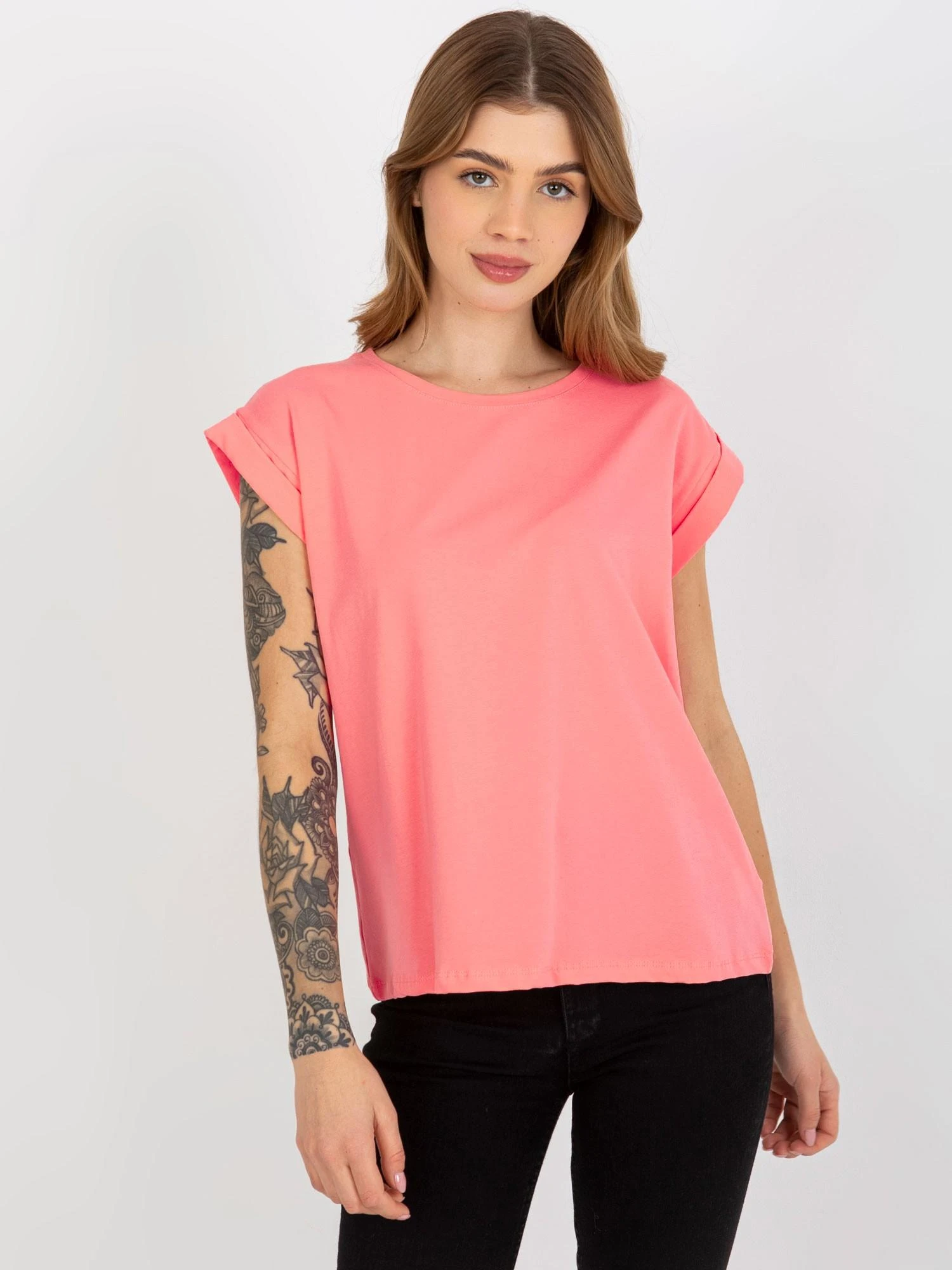 Basic Feel Good Marškinėliai-RV-TS-4833.00X-persikas