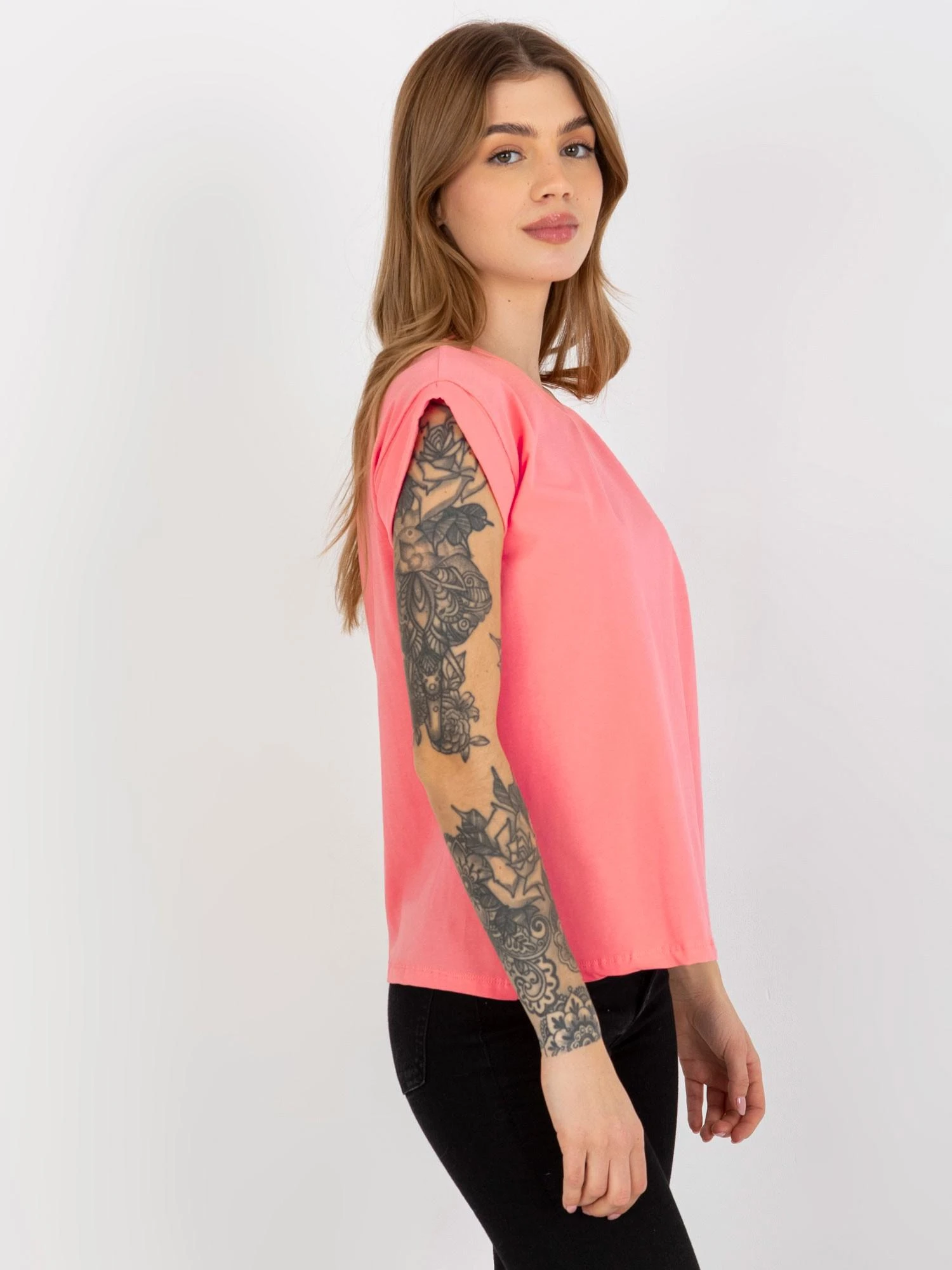 Basic Feel Good Marškinėliai-RV-TS-4833.00X-persikas