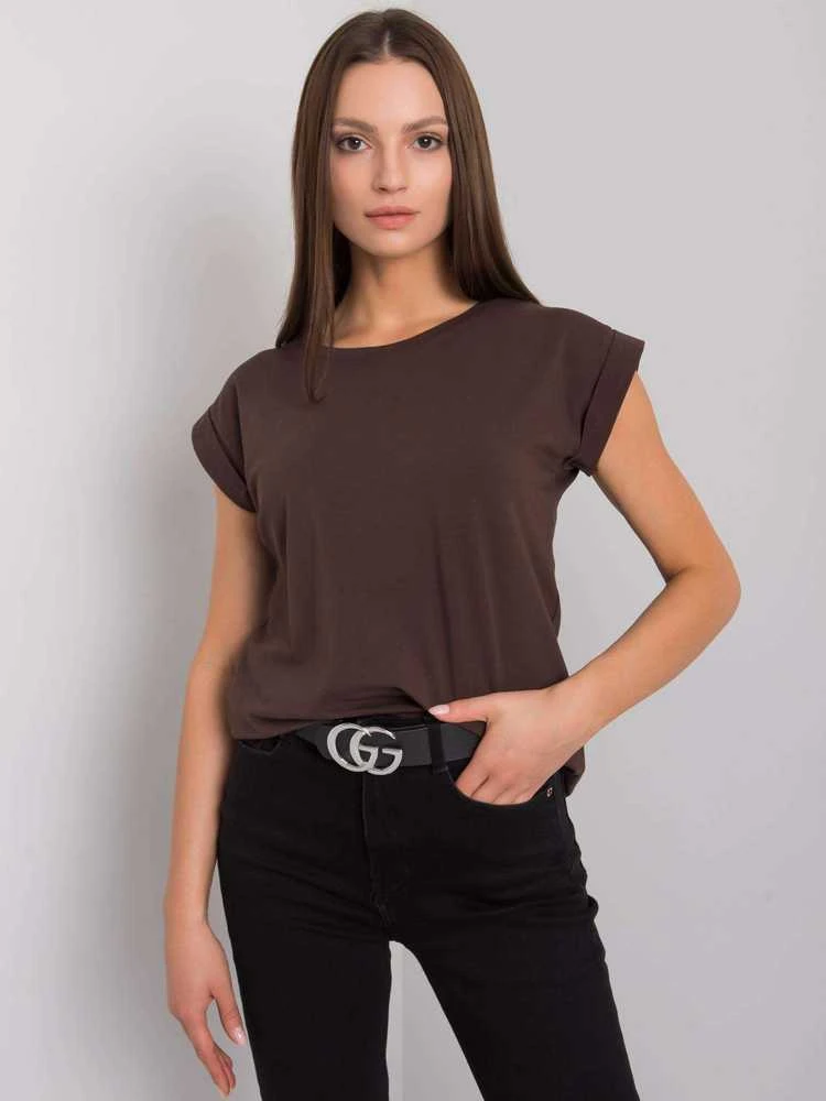 Basic Feel Good T-shirt-RV-TS-4833.24P-ciemny ruda