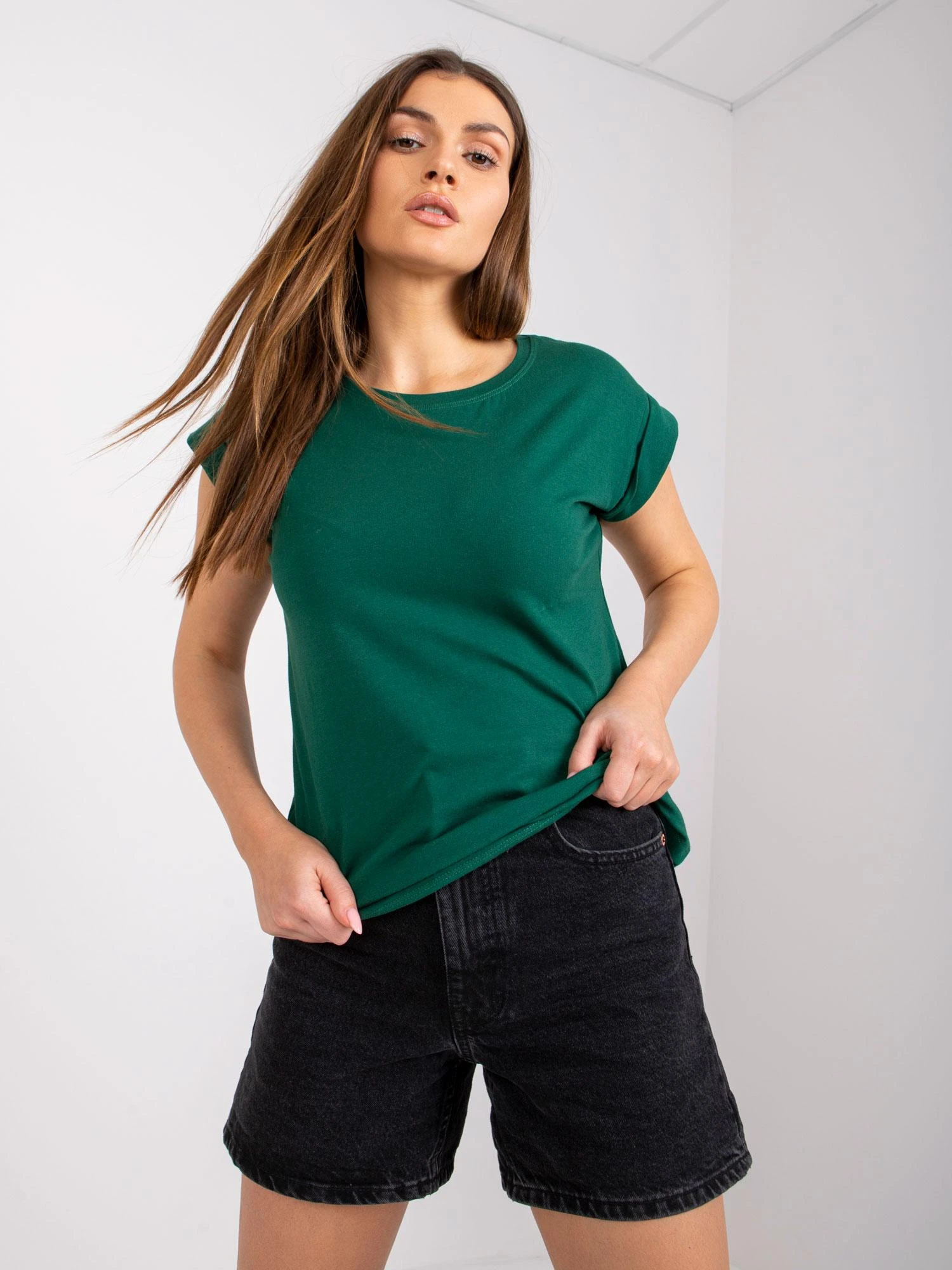 Basic Feel Good Marškinėliai-RV-TS-4833.28P-tamsiai žalia