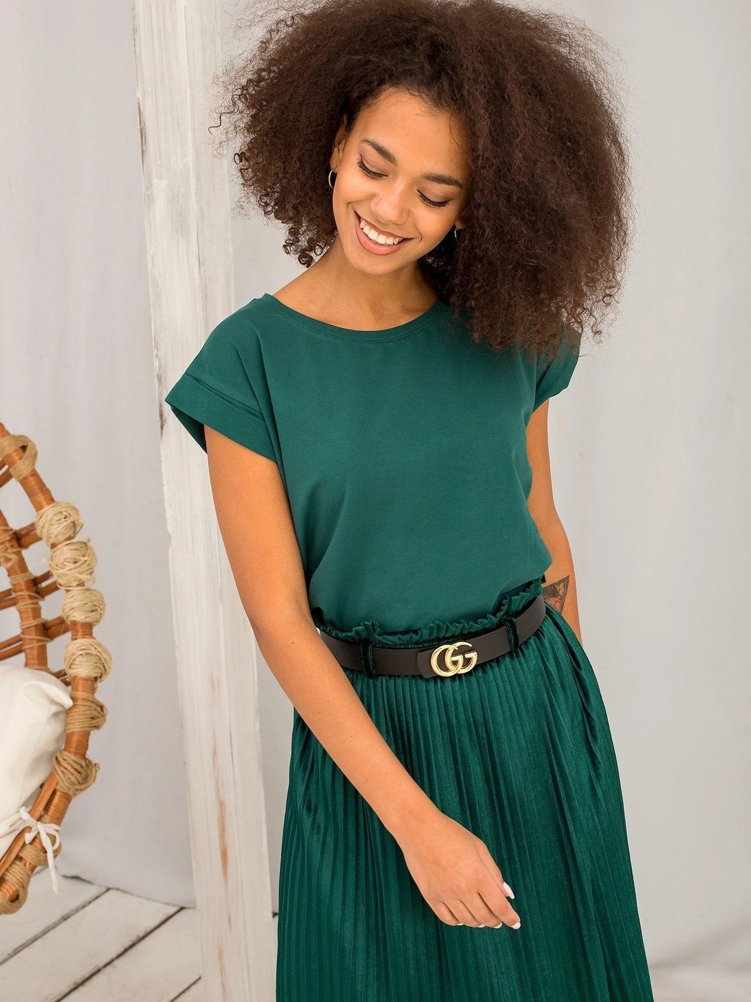 Basic Feel Good Marškinėliai-RV-TS-4833.28P-tamsiai žalia