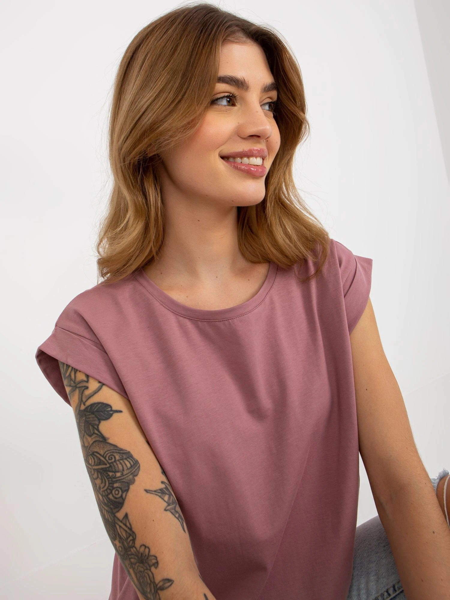 Basic Feel Good Marškinėliai-RV-TS-4833.52-tamsiai rožinė
