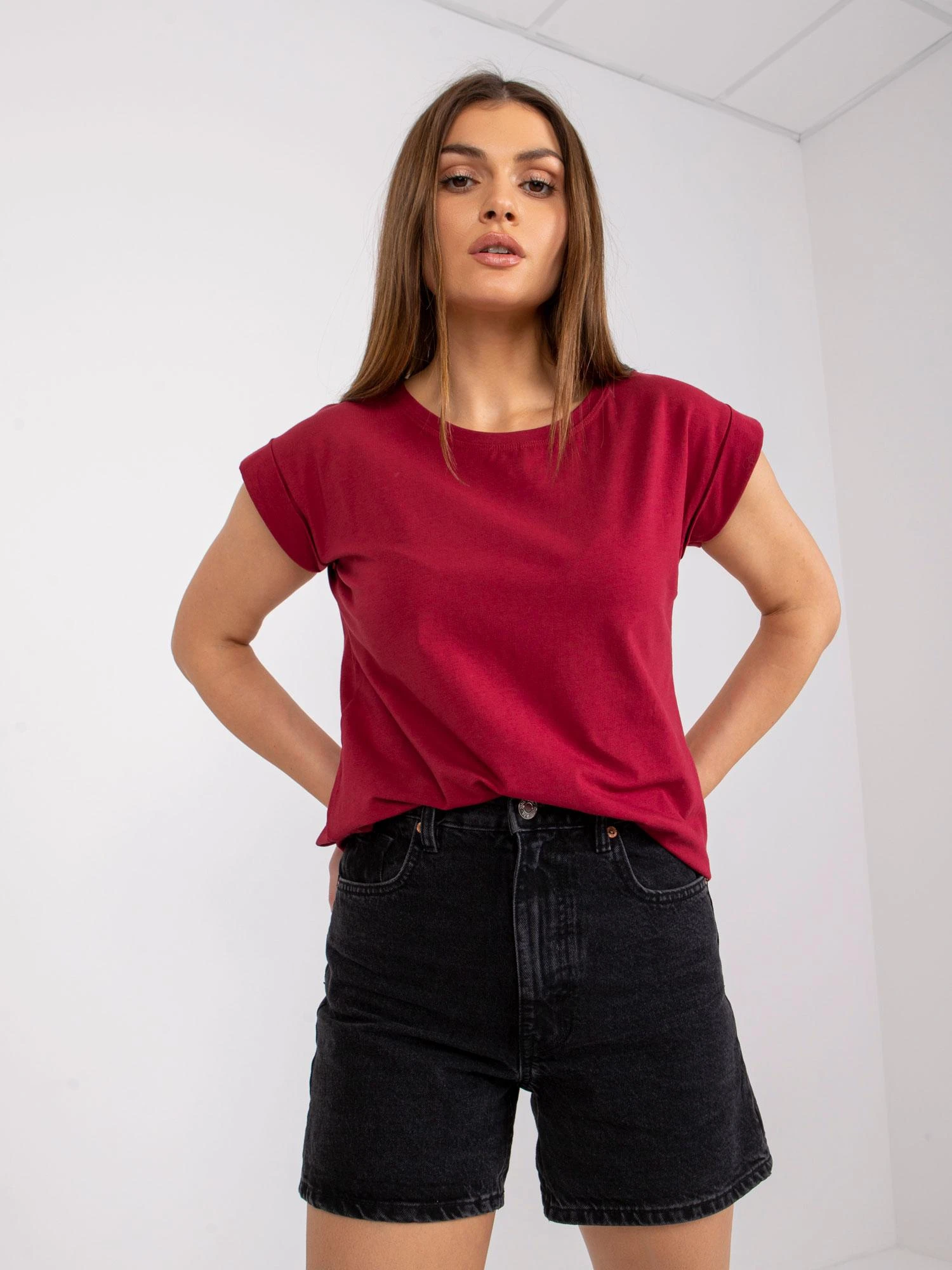 Basic Feel Good Marškinėliai-RV-TS-4833.91P-bordo