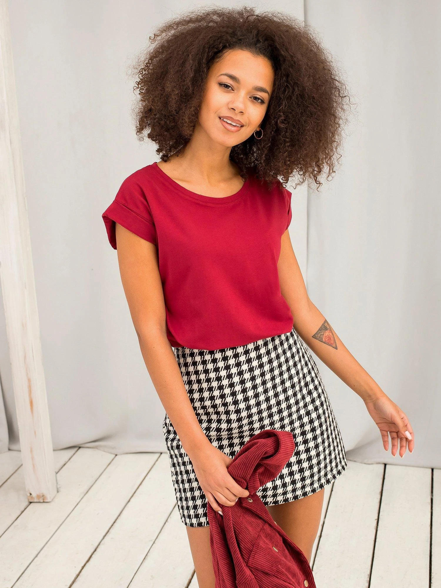 Basic Feel Good Marškinėliai-RV-TS-4833.91P-bordo
