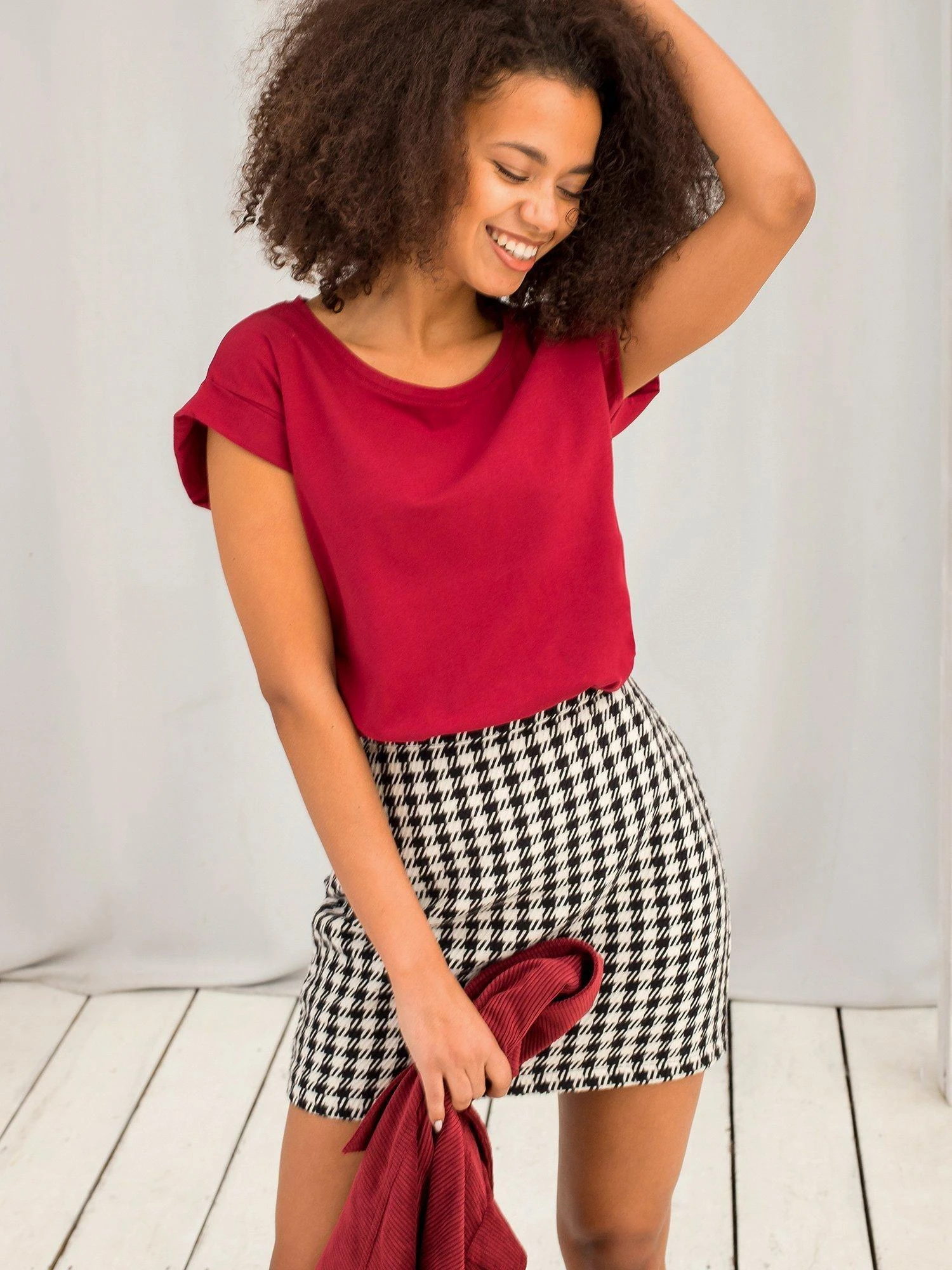 Basic Feel Good Marškinėliai-RV-TS-4833.91P-bordo