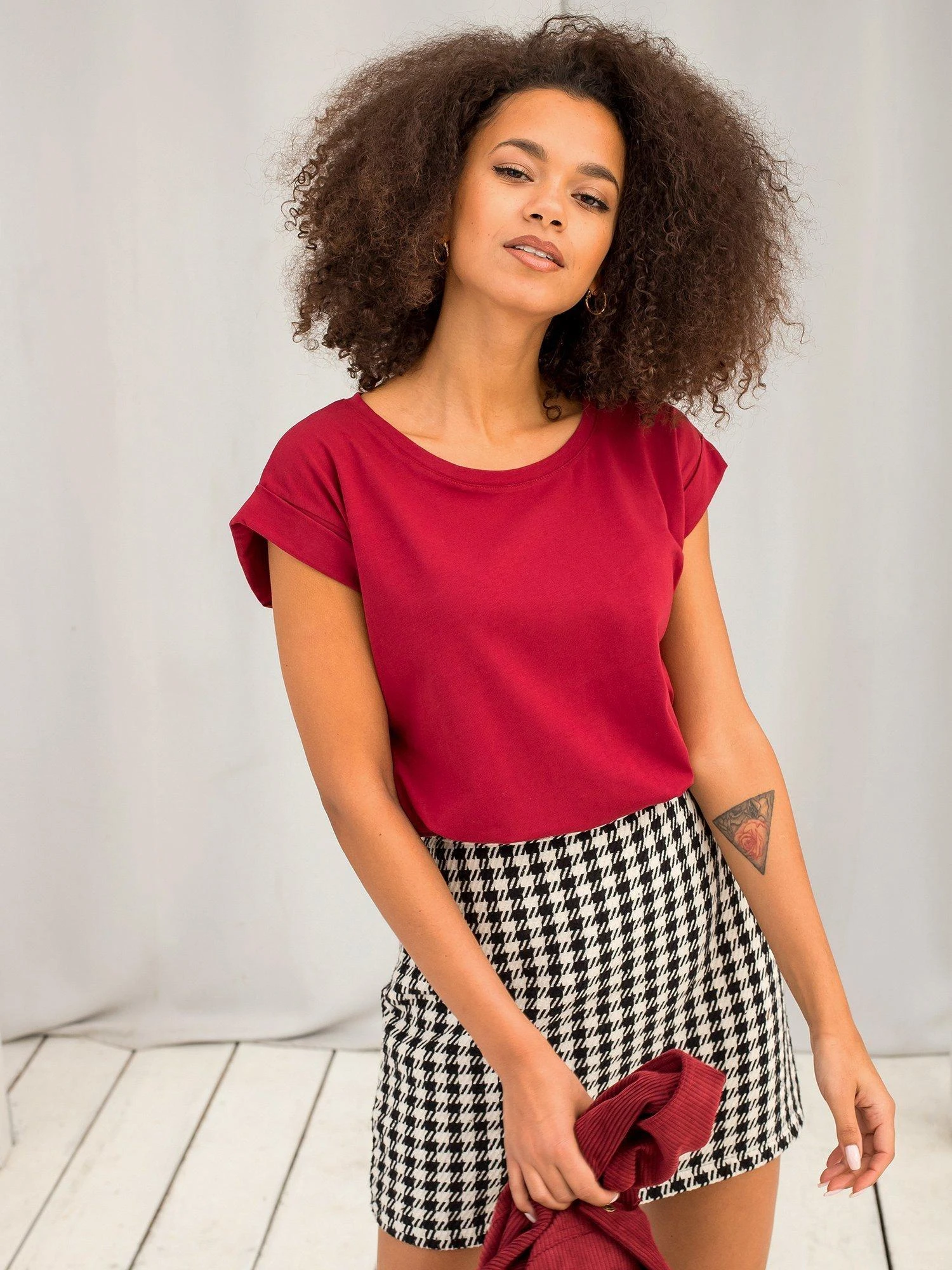 Basic Feel Good Marškinėliai-RV-TS-4833.91P-bordo