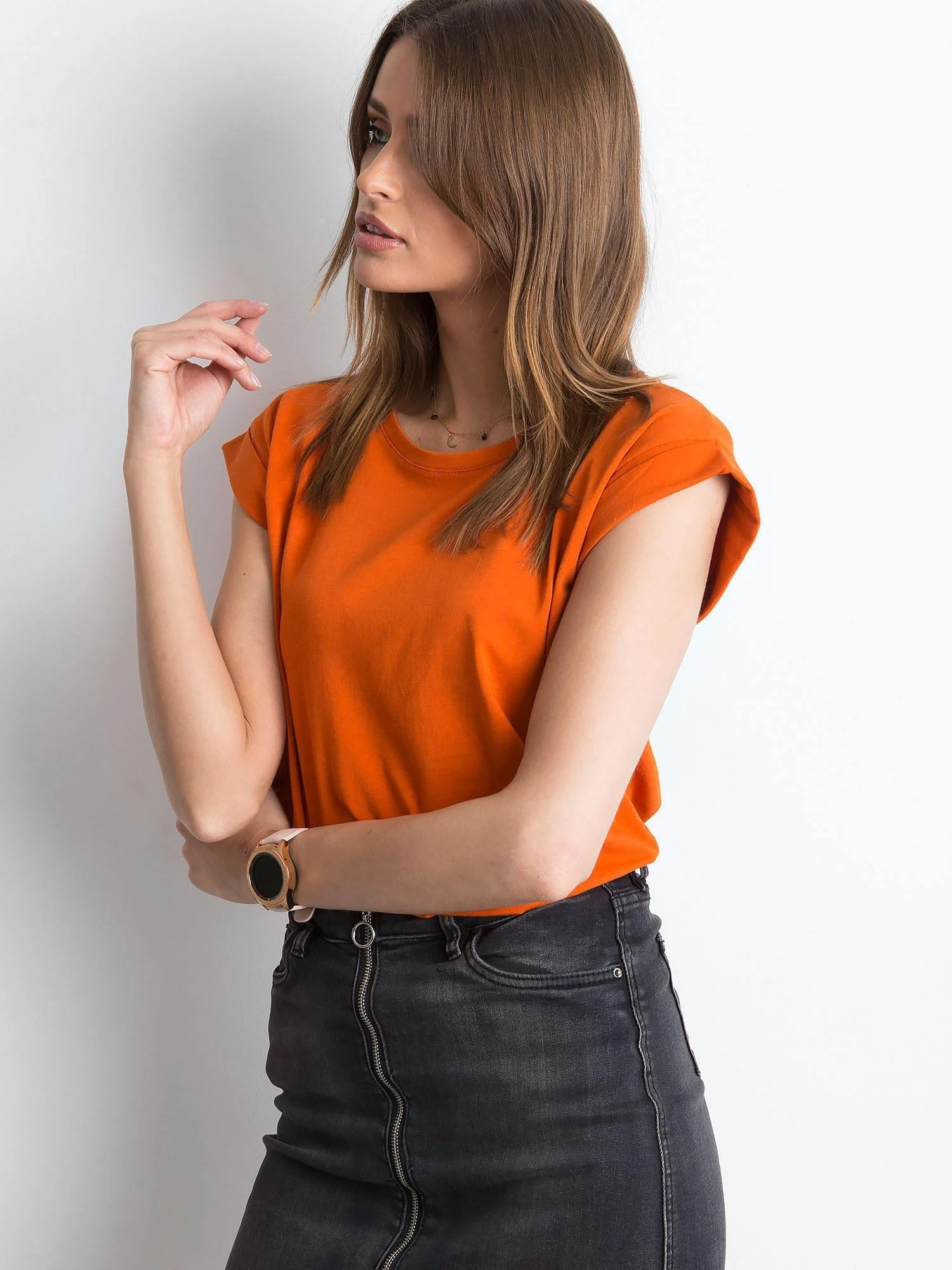 Basic Feel Good Marškinėliai-RV-TS-4833.93P-tamsiai oranžiniai
