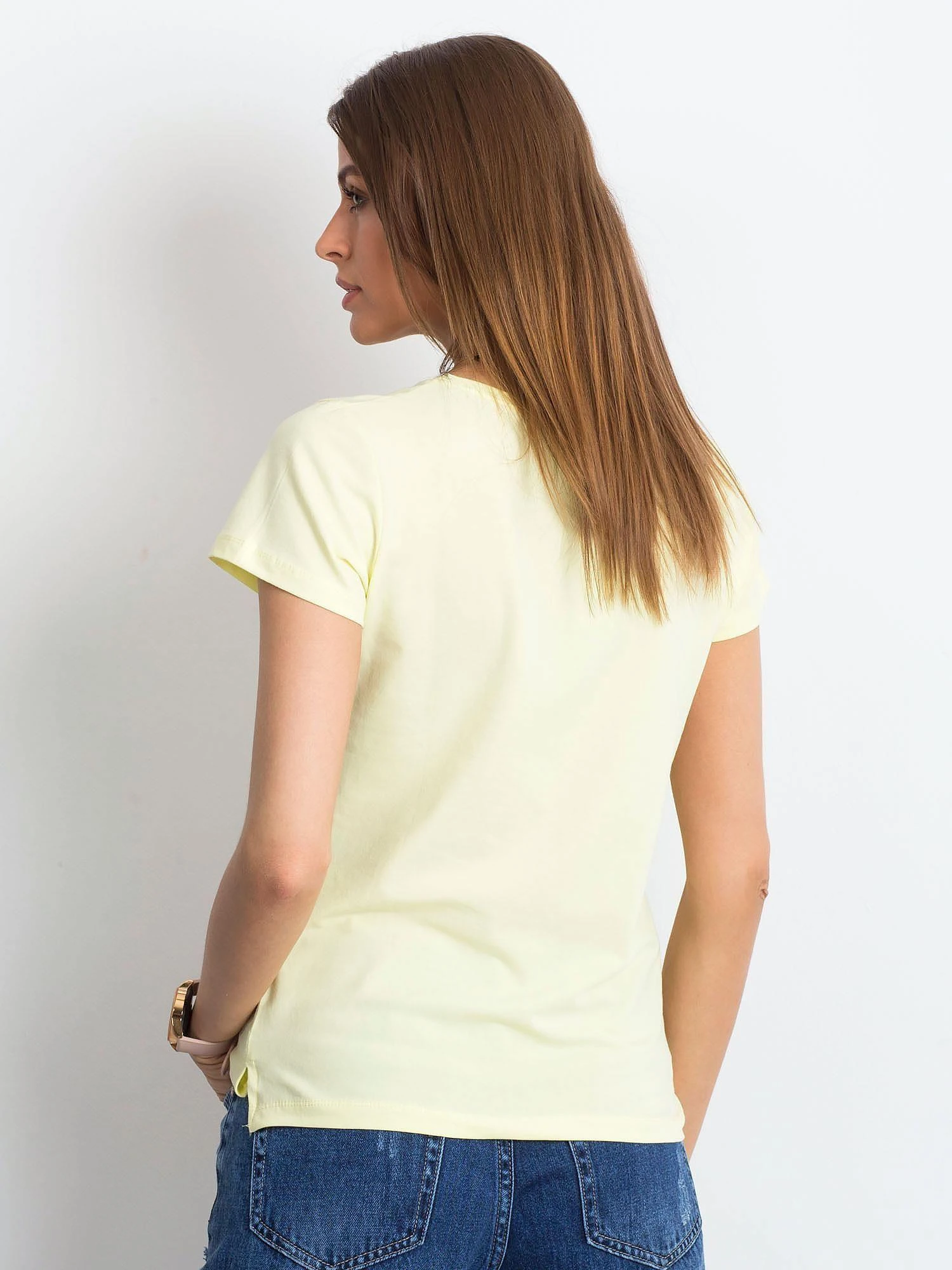 Basic Feel Good Marškinėliai-RV-TS-4837.37P-šviesiai geltoni