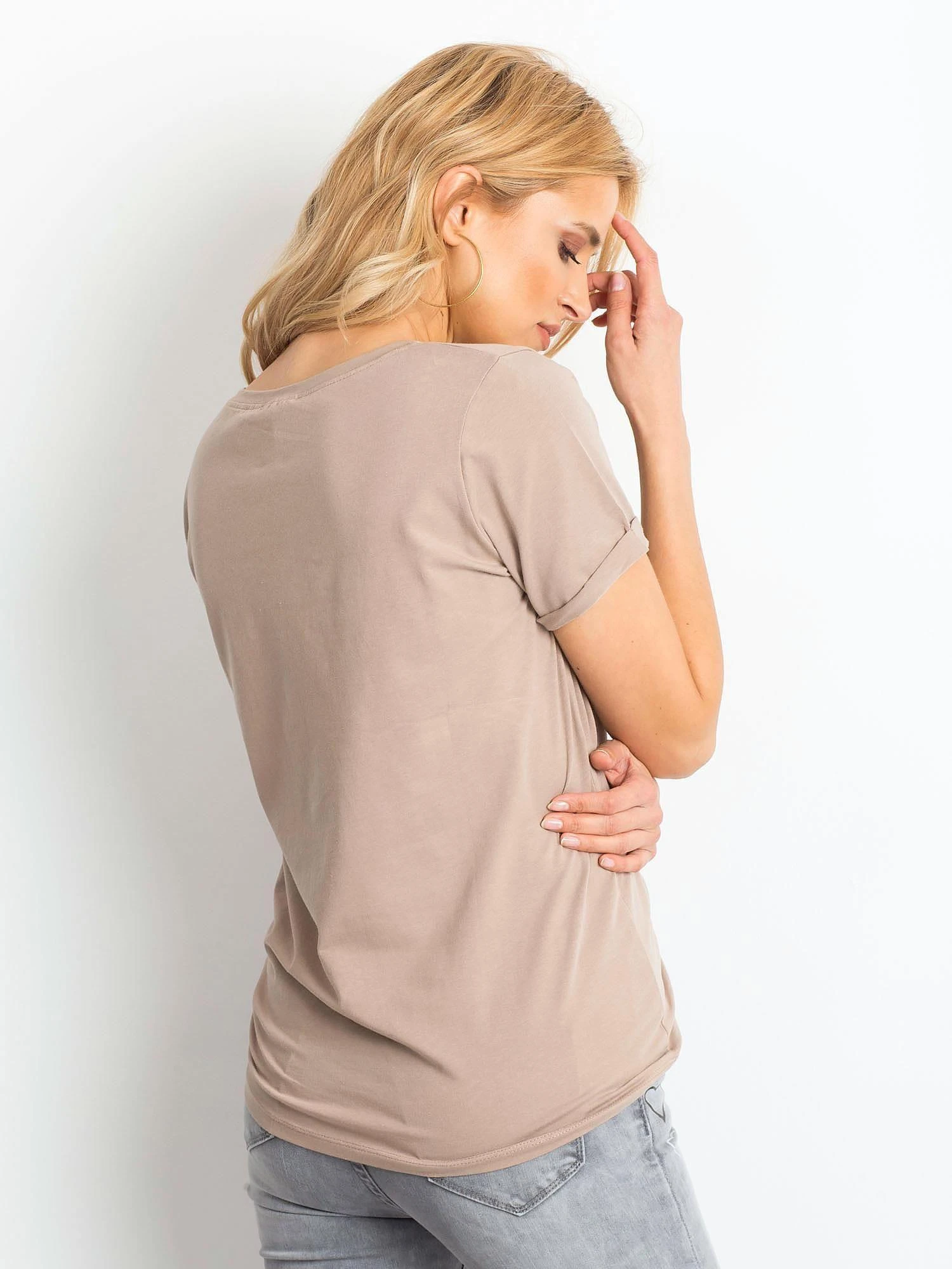 Basic Feel Good Marškinėliai-RV-TS-4838.09P-tamsiai smėlio spalvos