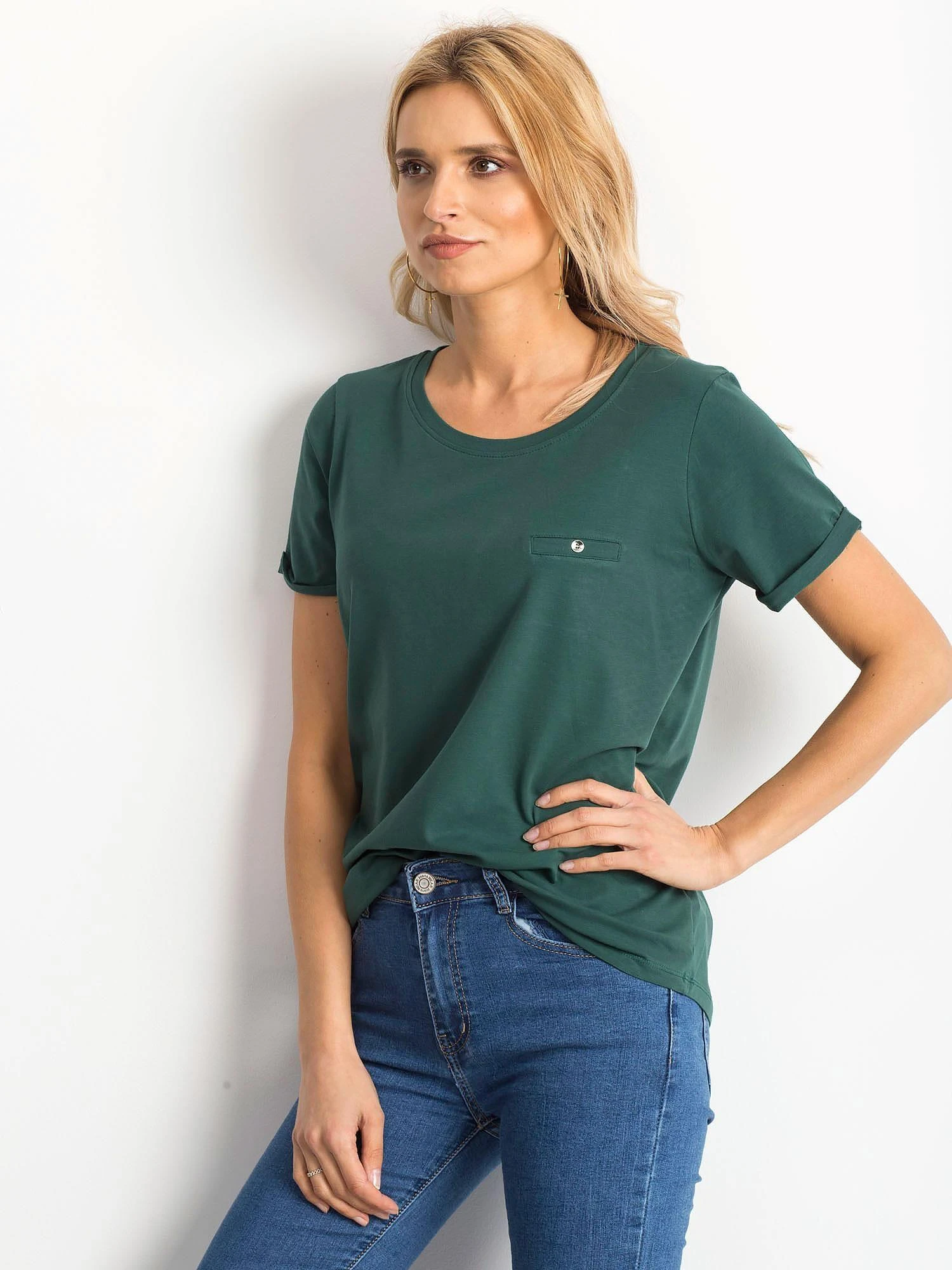 Basic Feel Good Marškinėliai-RV-TS-4838.17P-tamsiai žalia
