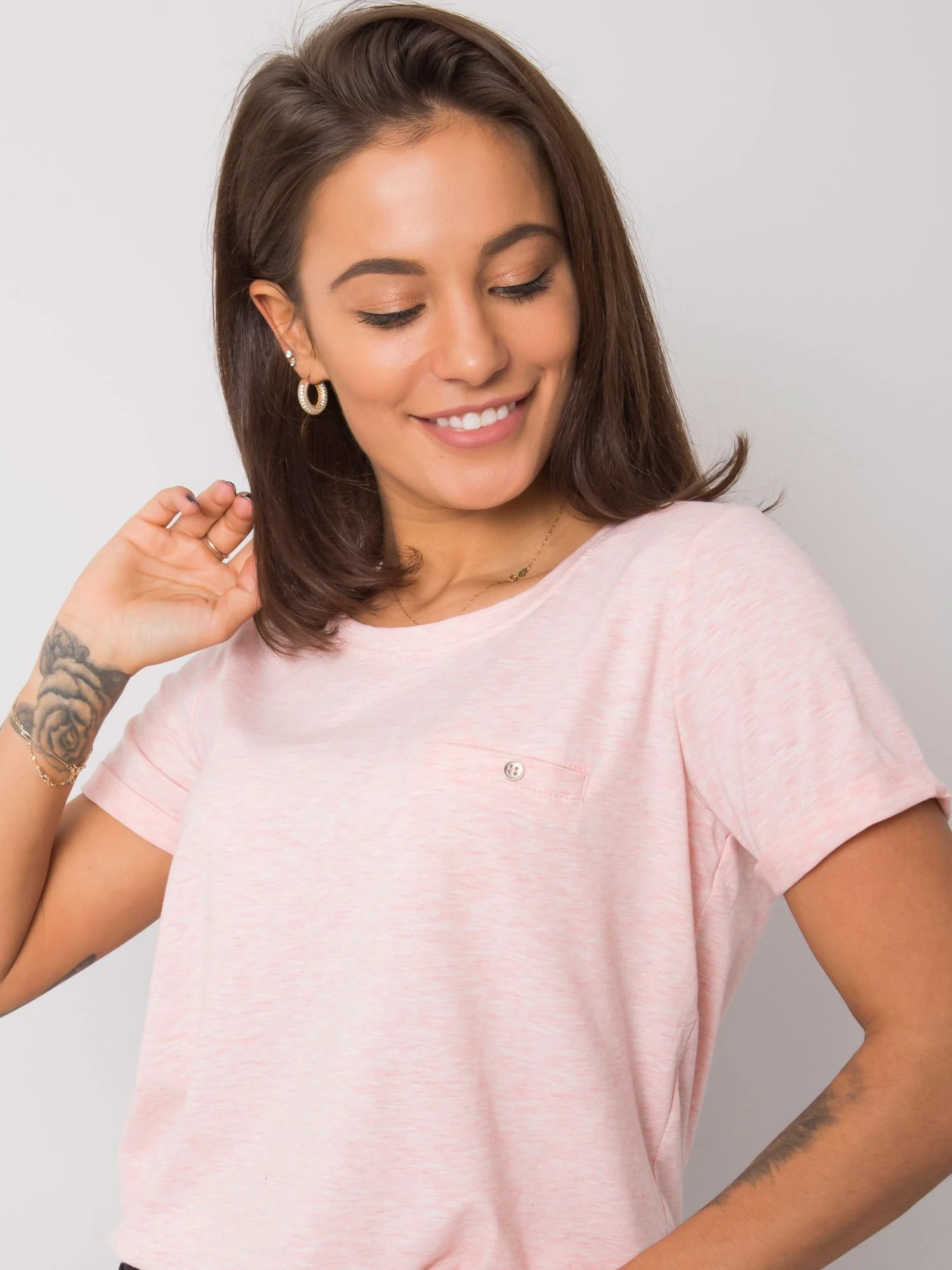 Basic Feel Good Marškinėliai-RV-TS-4838.72P-šviesiai rožinė