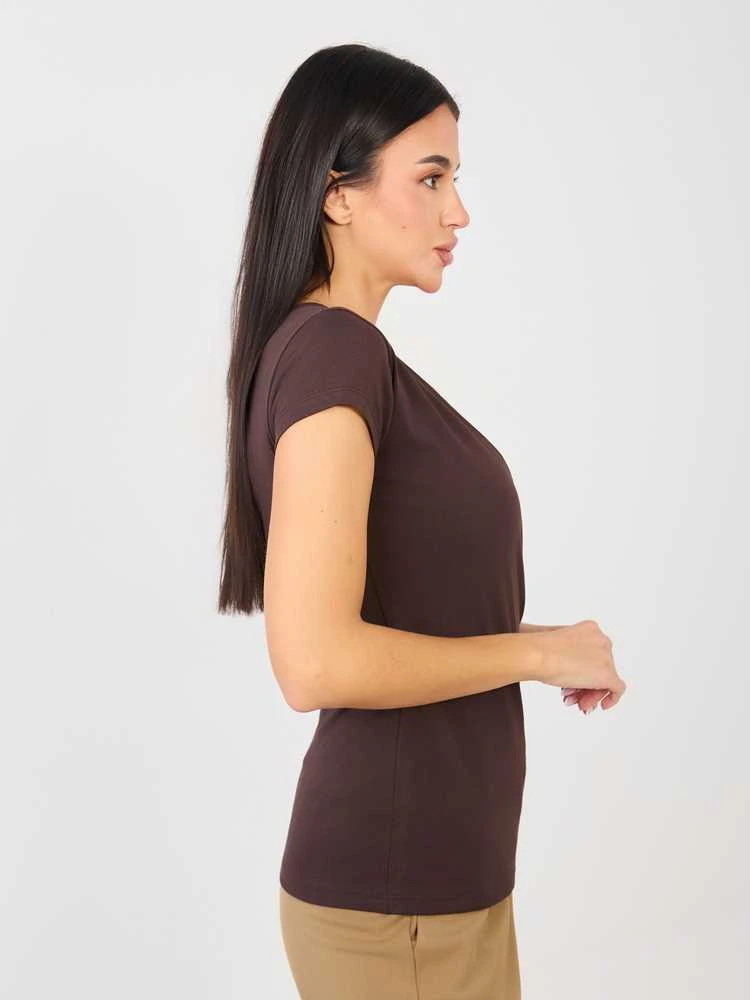 Basic Feel Good T-shirt-RV-TS-5636.03X-ciemny ruda
