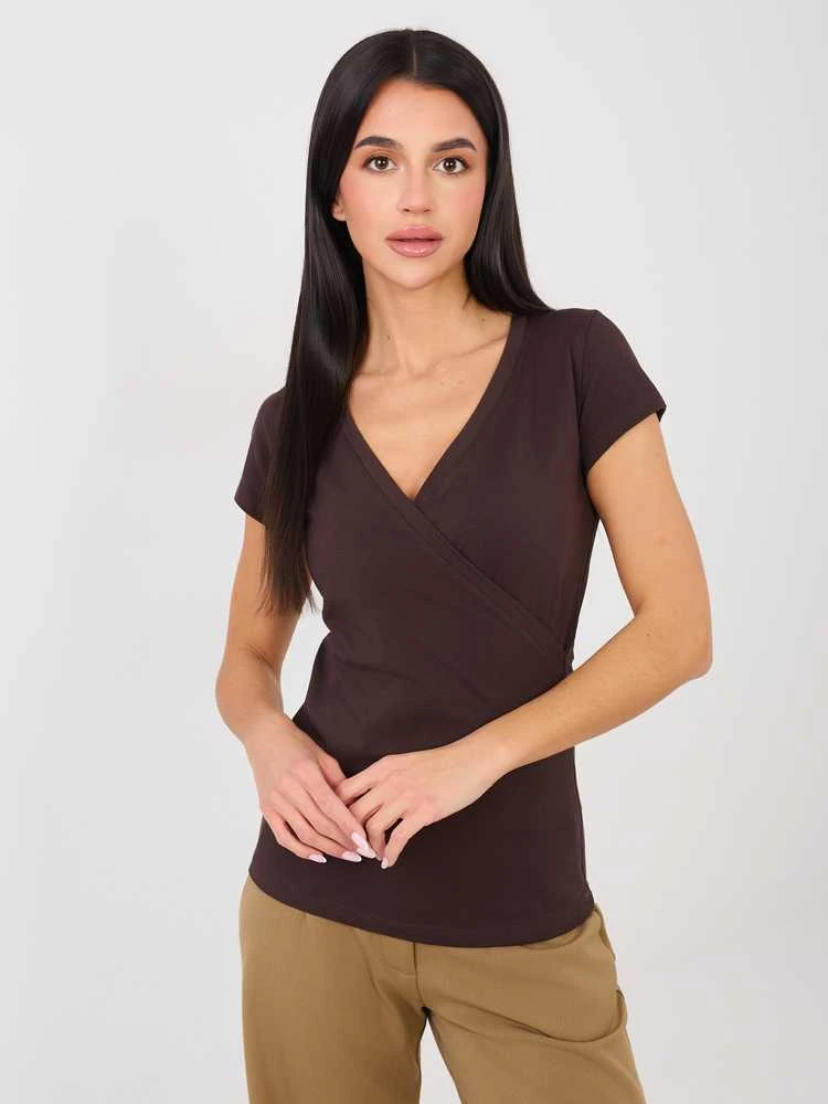 Basic Feel Good T-shirt-RV-TS-5636.03X-ciemny ruda