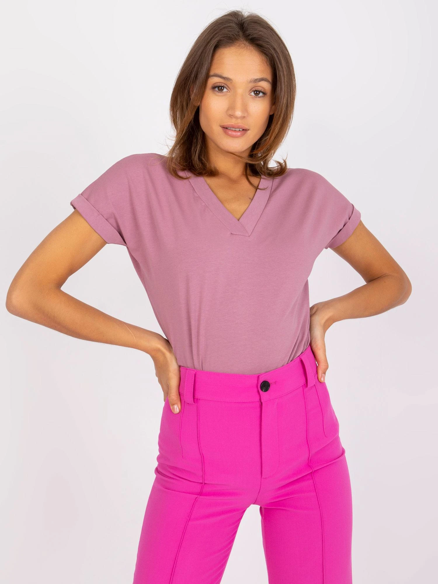 Basic Feel Good Marškinėliai-RV-TS-7666.19-tamsiai rožinė