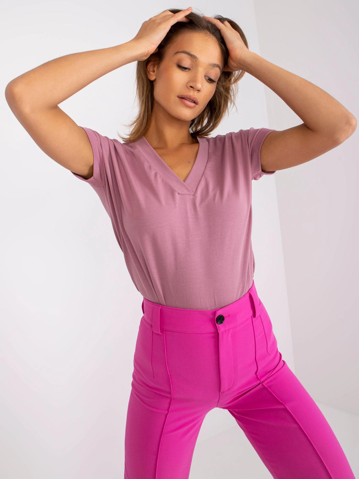 Basic Feel Good Marškinėliai-RV-TS-7666.19-tamsiai rožinė