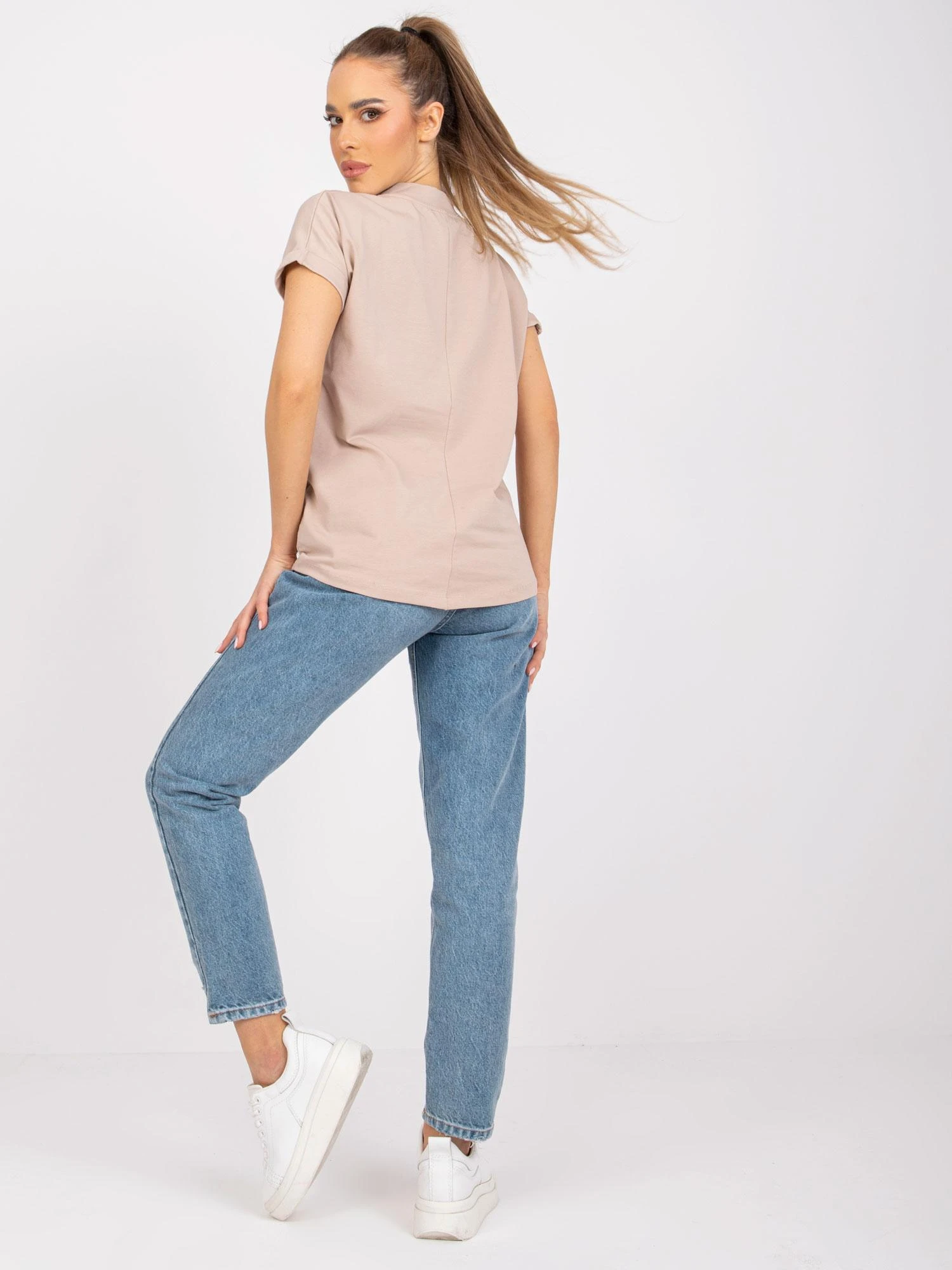 Basic Feel Good Marškinėliai-RV-TS-7666.19-smėlio spalvos