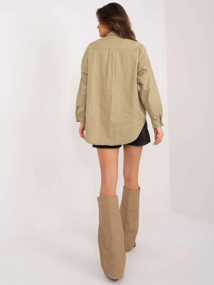 By Pommes Life Marškiniai-BP-KS-1026-1,19-khaki