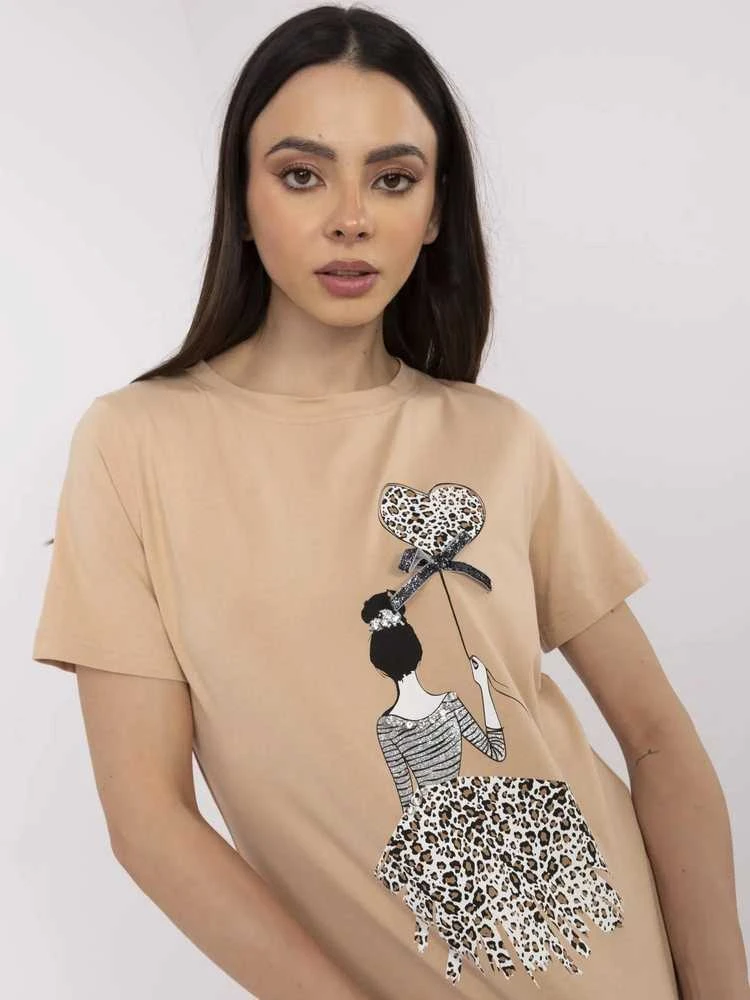 Calimera Bluzka-CLM-BZ-1702.89-camelowy