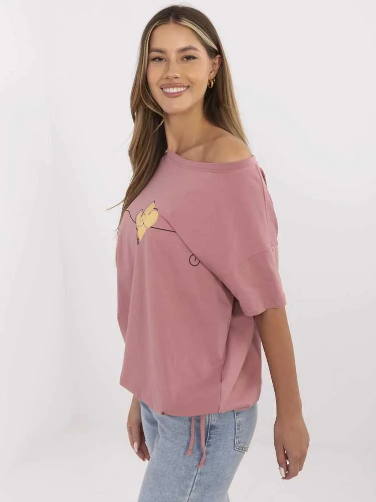 Calimera T-shirt-CLM-TS-1017.03-ciemny rožinė