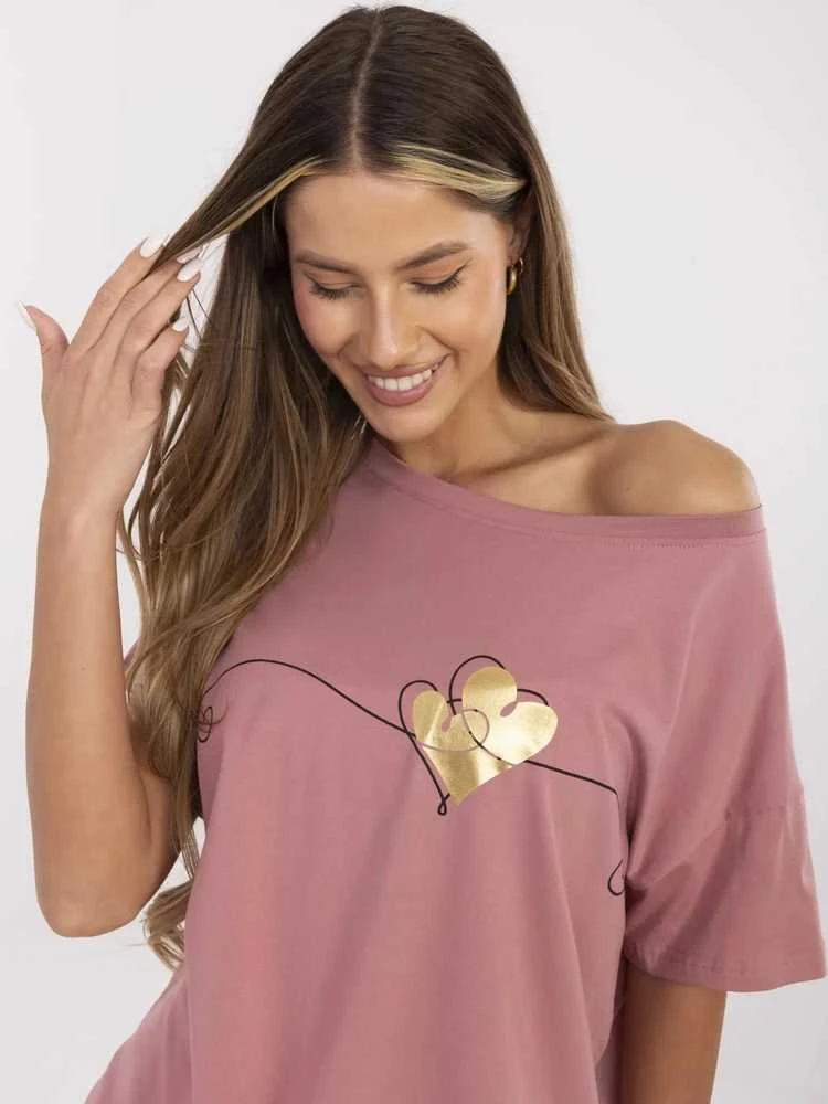 Calimera T-shirt-CLM-TS-1017.03-ciemny rožinė