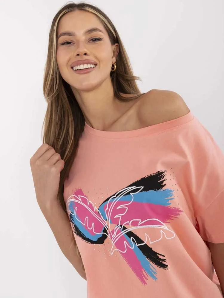 Calimera T-shirt-CLM-TS-1019.79-koralų sp.