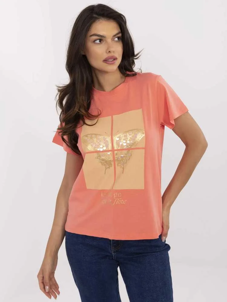 Calimera T-shirt-CLM-TS-1704.85-koralų sp.
