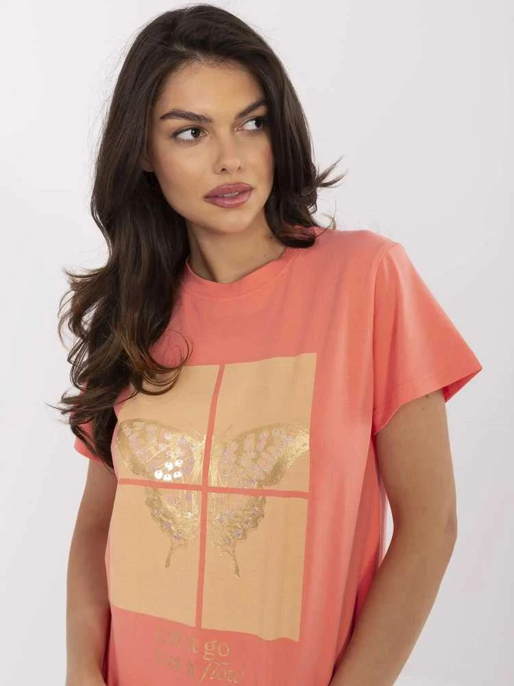 Calimera T-shirt-CLM-TS-1704.85-koralų sp.