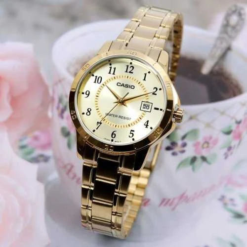 CASIO LTP-V004G-9B moteriškas laikrodis (zd568c) + dėžutė
