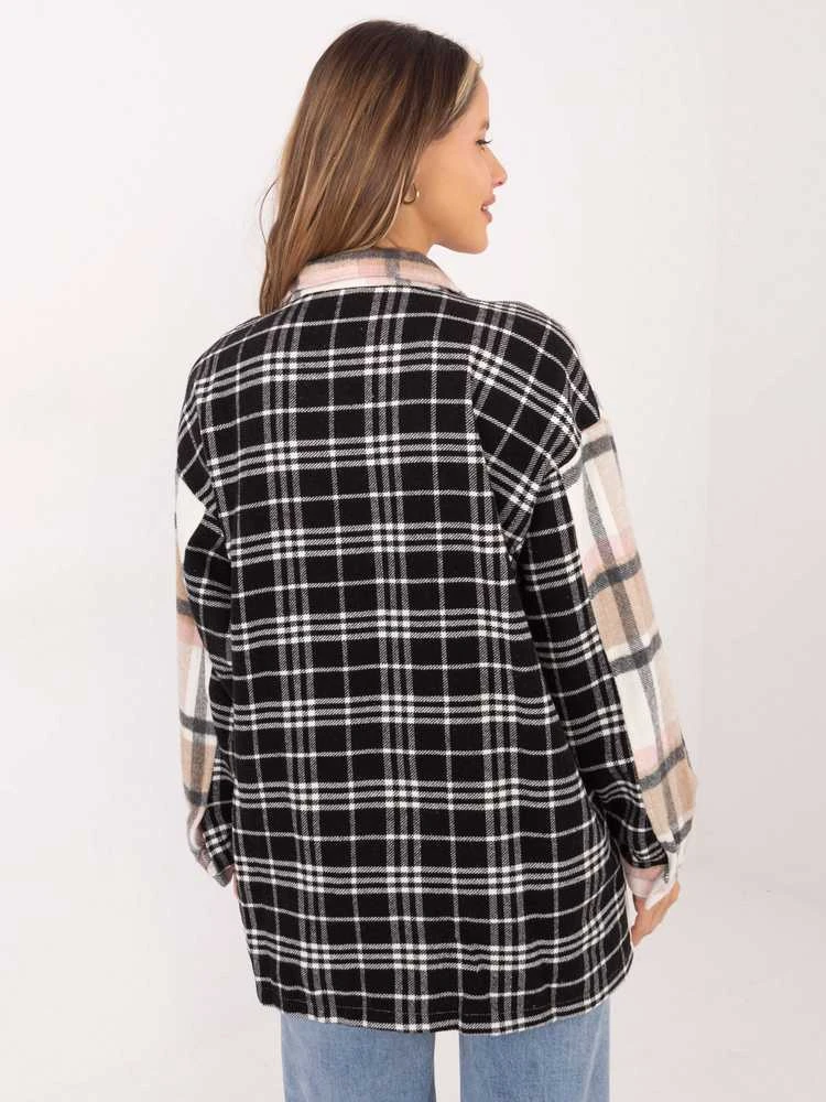 Chamur National Marškiniai-DN-KS-3841.02-juoda-smėlio spalvos