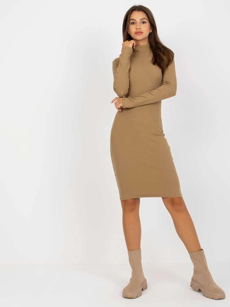 City Donna Suknelė-EM-SK-670.22P-tamsiai smėlio spalvos
