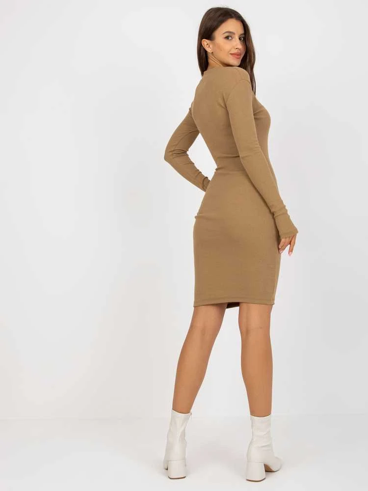 City Donna Suknelė-EM-SK-673.78P-tamsiai smėlio spalvos
