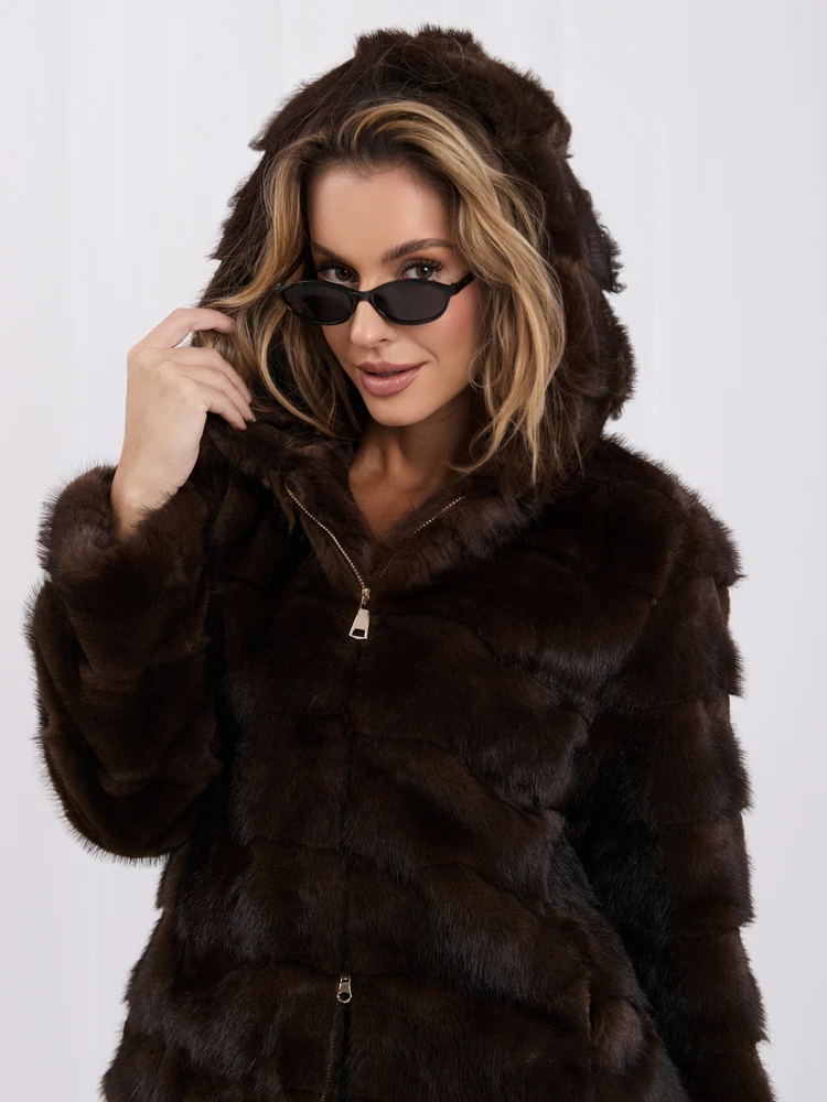Dirbtinio kailio striukė moterims ITALY MODA IT-KR-G6805.36