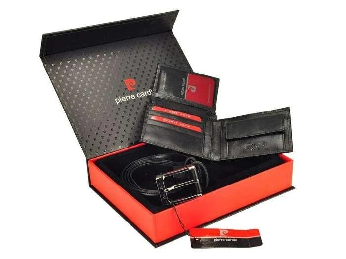 DOVANŲ RINKINYS VYRUI - PINIGINĖ IR DIRŽAS PIERRE CARDIN ZG-100
