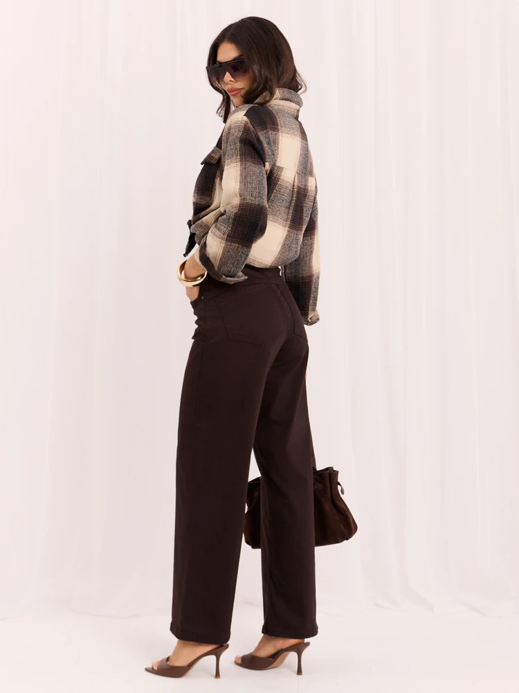 Eight 2 Nine Kelnės jeans-D60140BA62672A2-ciemny ruda