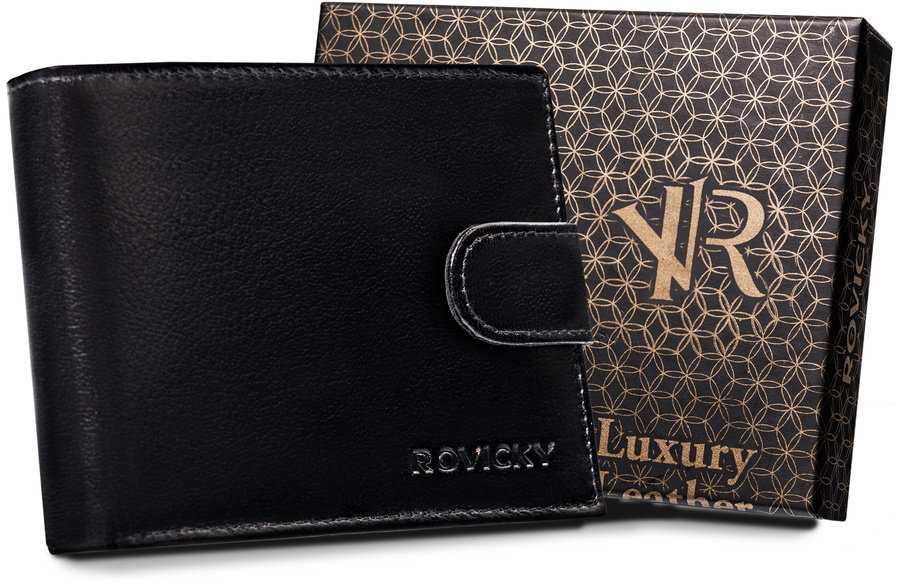 Elegantiška vyriška piniginė su RFID Protect apsaugos nuo nugriebimo sistema. Rovicky