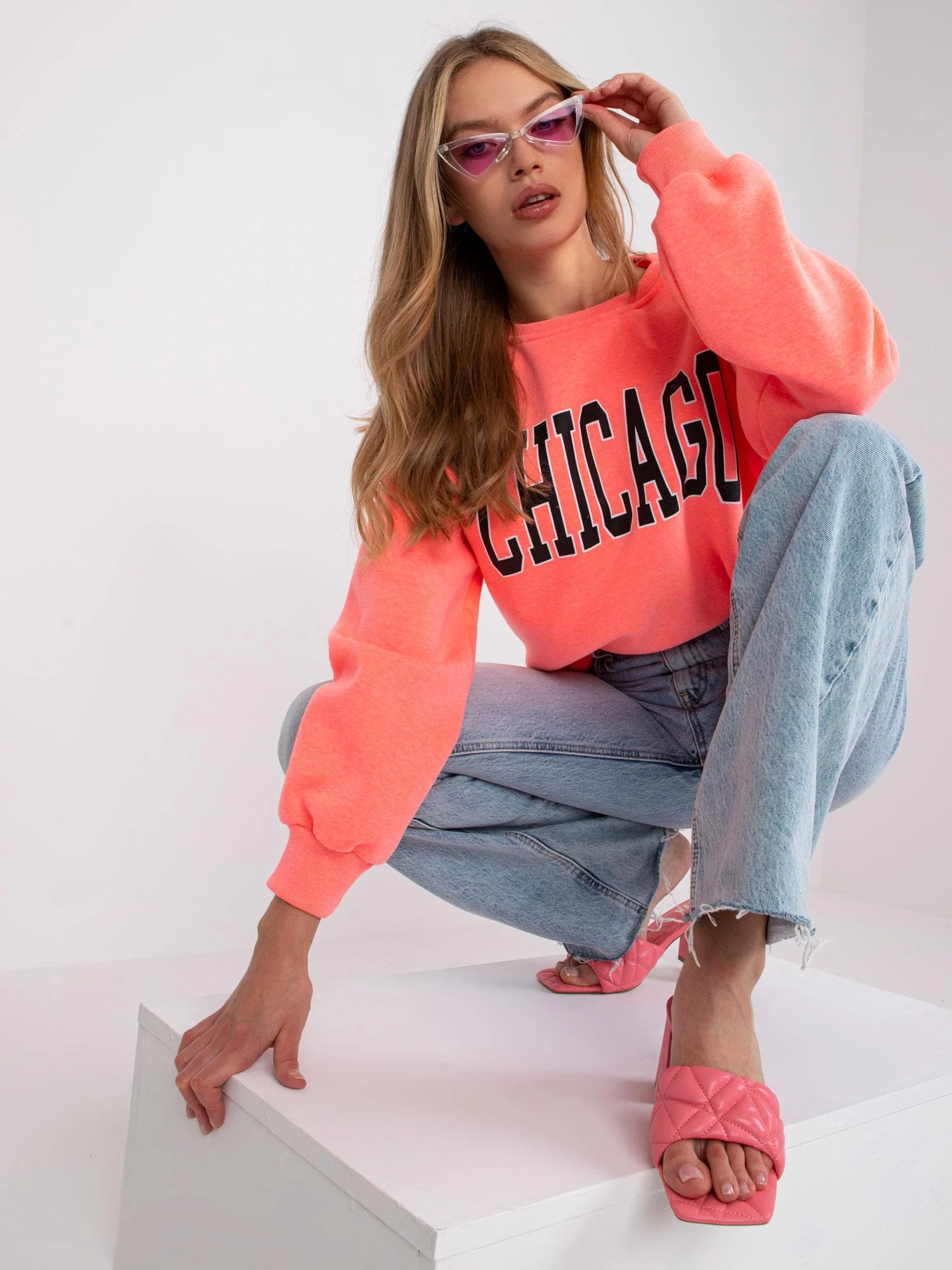Ex Moda Megztinis-EM-BL-617-C.29X-fluo rožinis