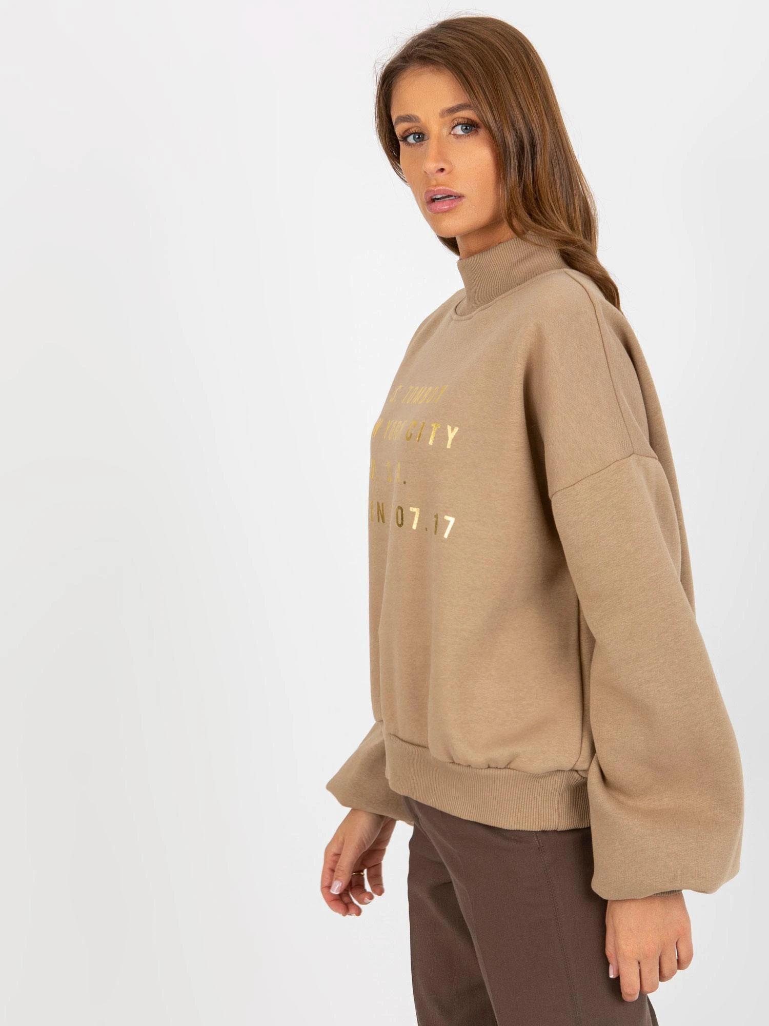 Ex Moda Megztinis-EM-BL-643.39X-tamsiai smėlio spalvos