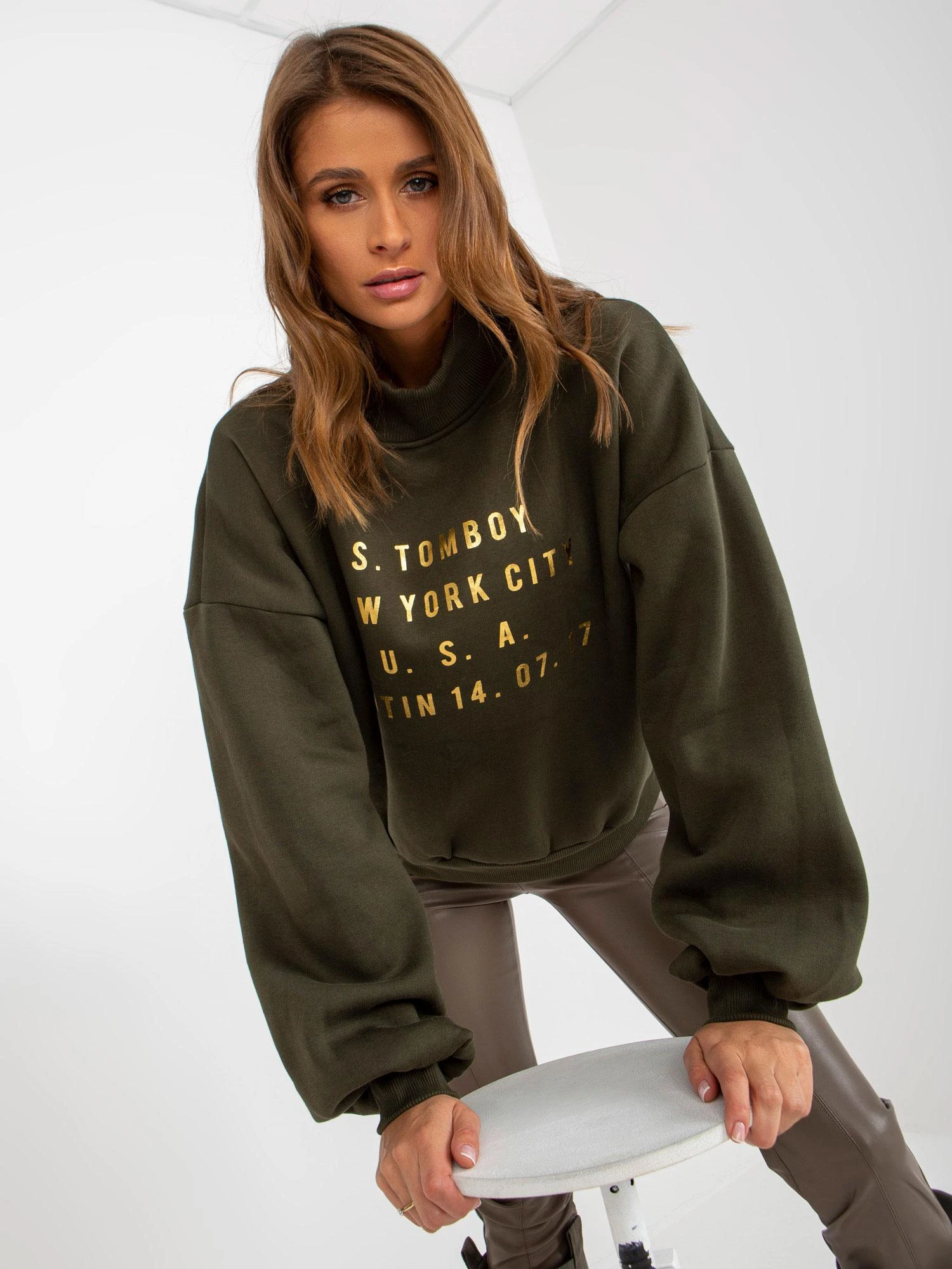 Ex Moda Megztinis-EM-BL-643.39X-khaki
