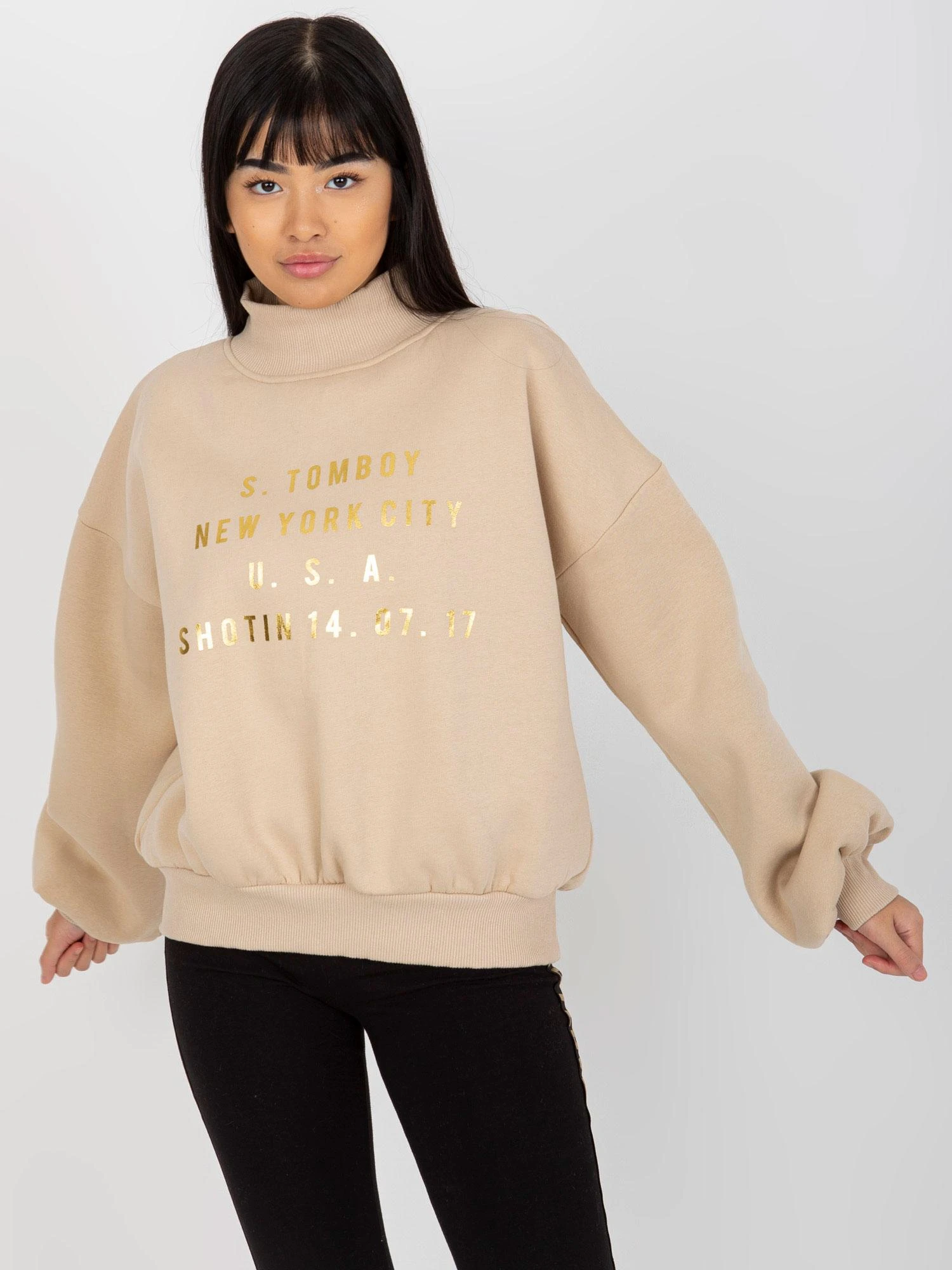 Ex Moda Megztinis-EM-BL-643.39X-smėlio spalvos