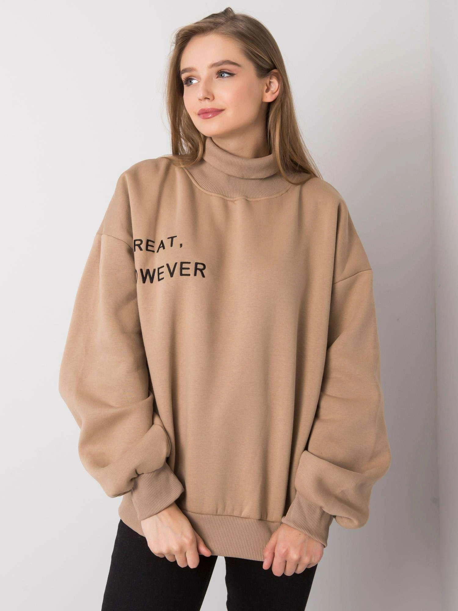 Ex Moda Megztinis-EM-BL-649.23X-tamsiai smėlio spalvos